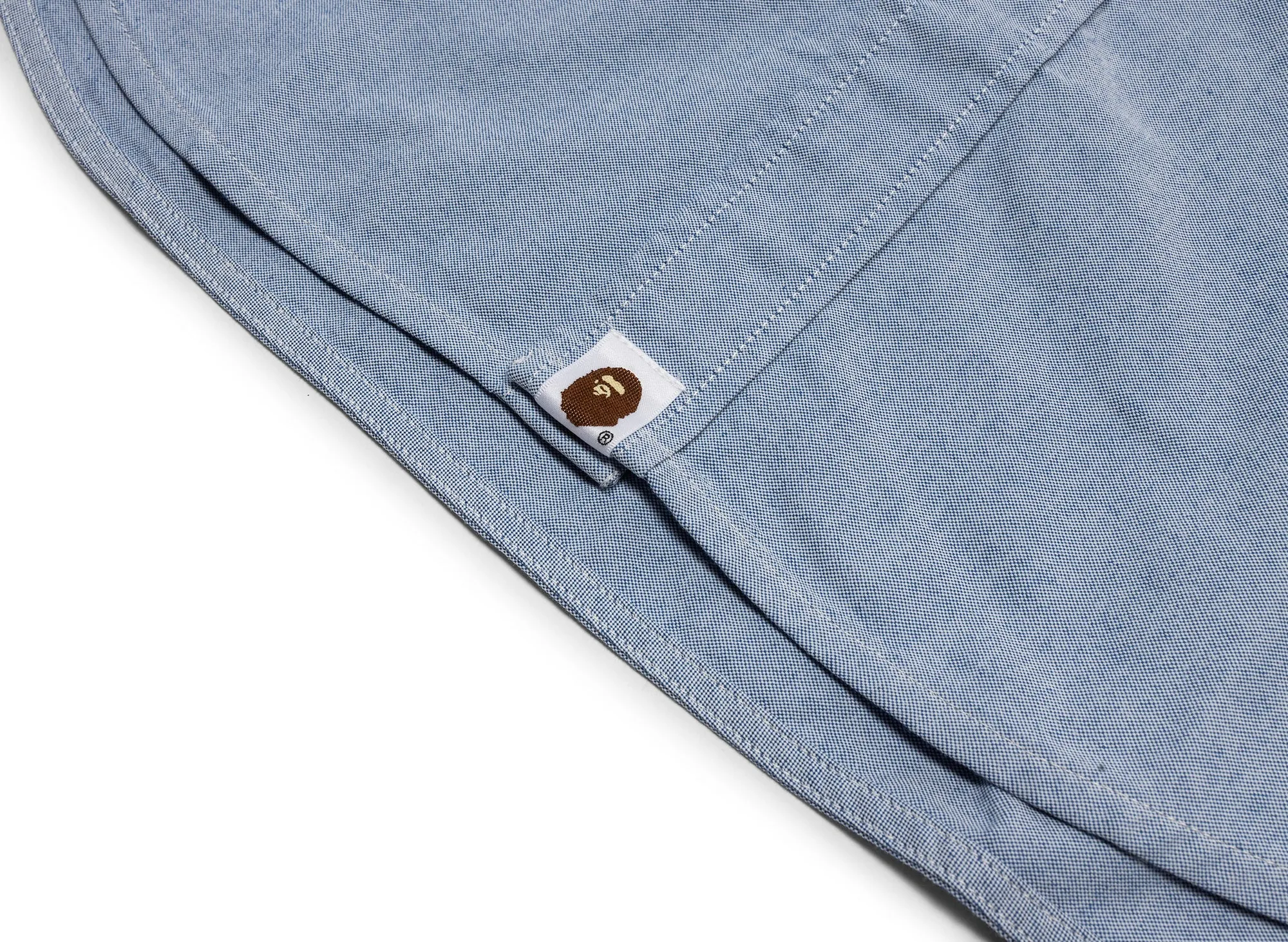 A Bathing Ape One Point Oxford L/S Shirt in Blue xld