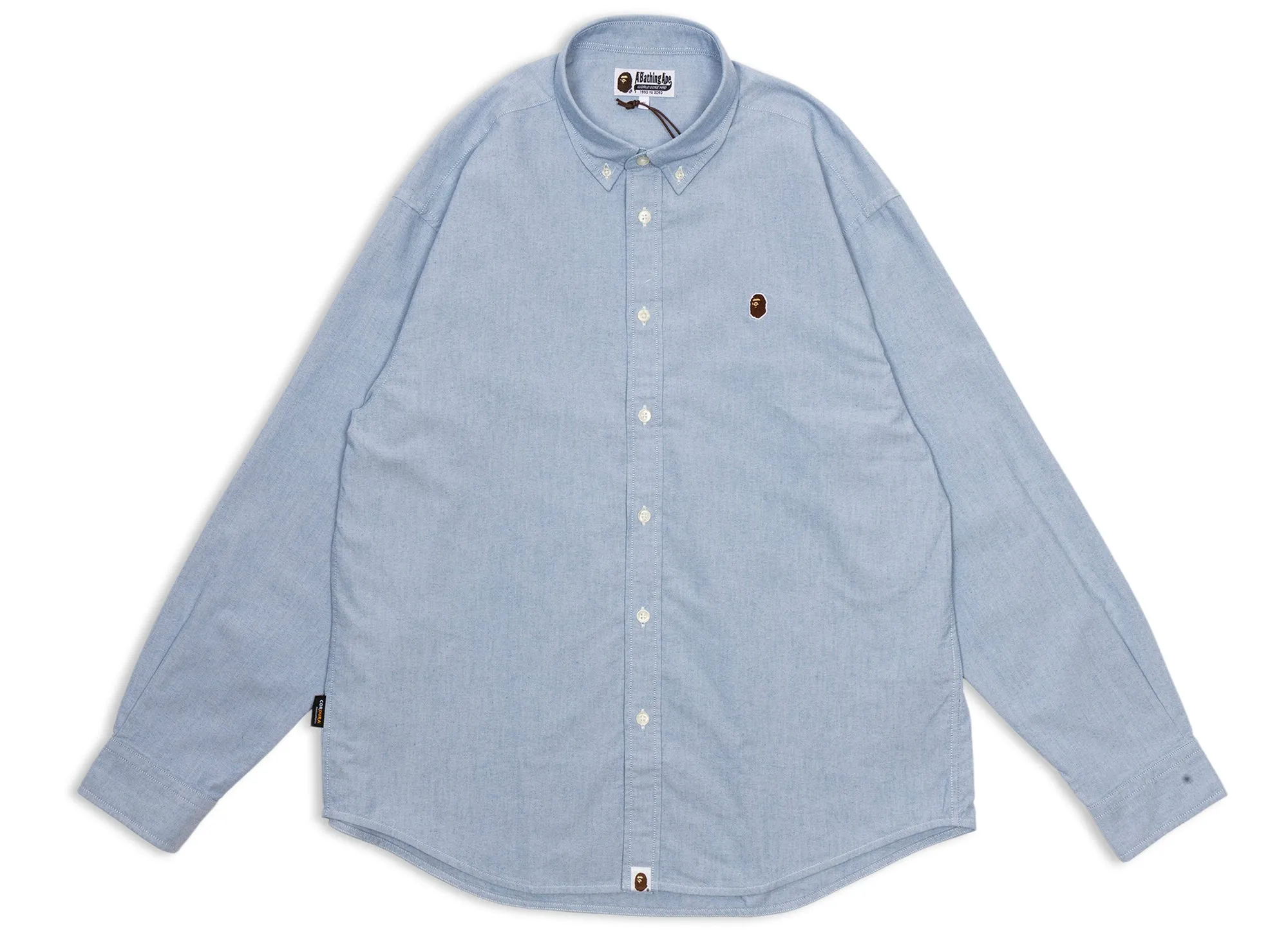 A Bathing Ape One Point Oxford L/S Shirt in Blue xld