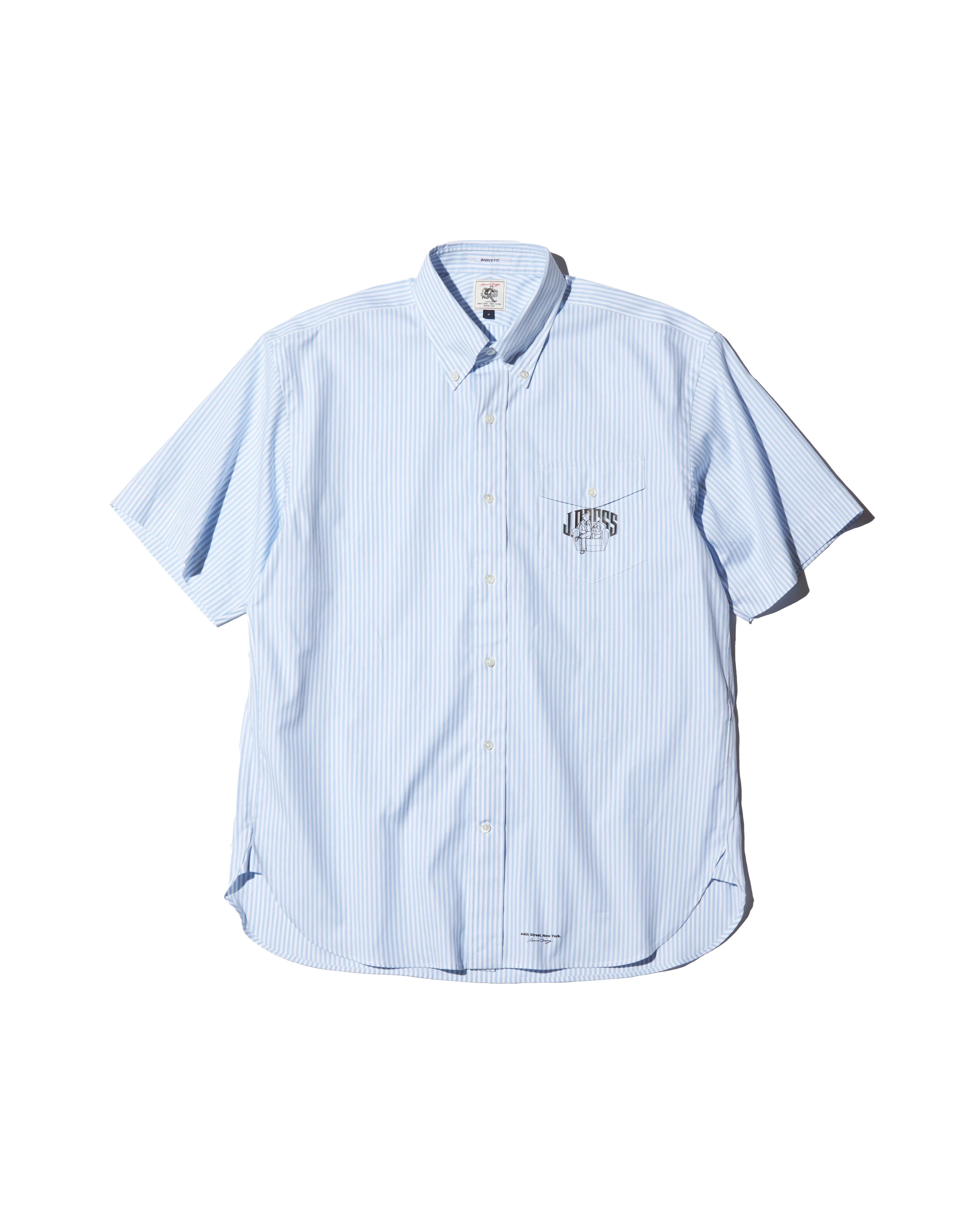 AARON CHANG OXFORD SHORT SLEEVE - BLUE/WHITE STRIPE