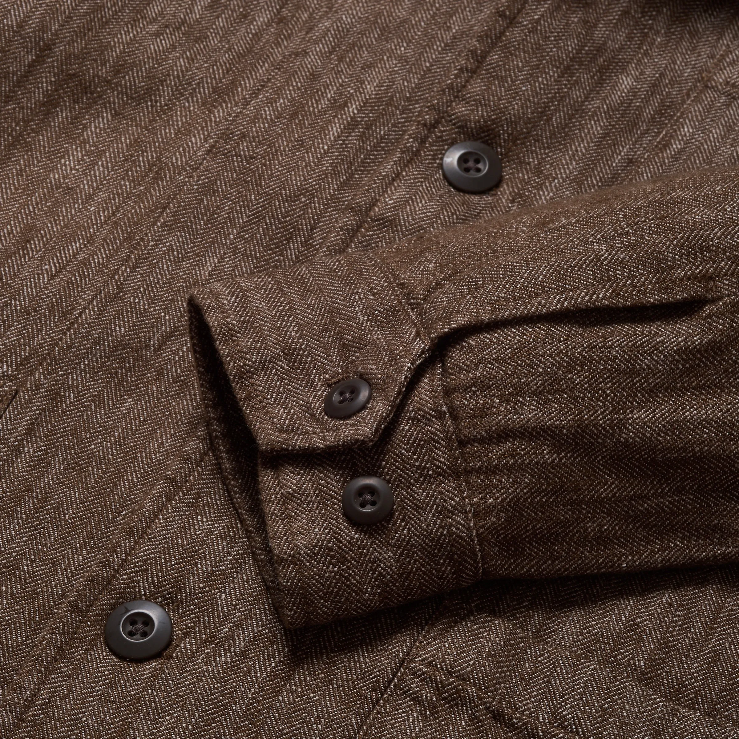 Albemarle Linen Industrial Jacket - Brown Herringbone
