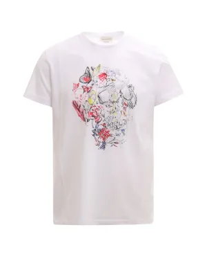 Alexander McQueen Doodle Skull Printed T-Shirt
