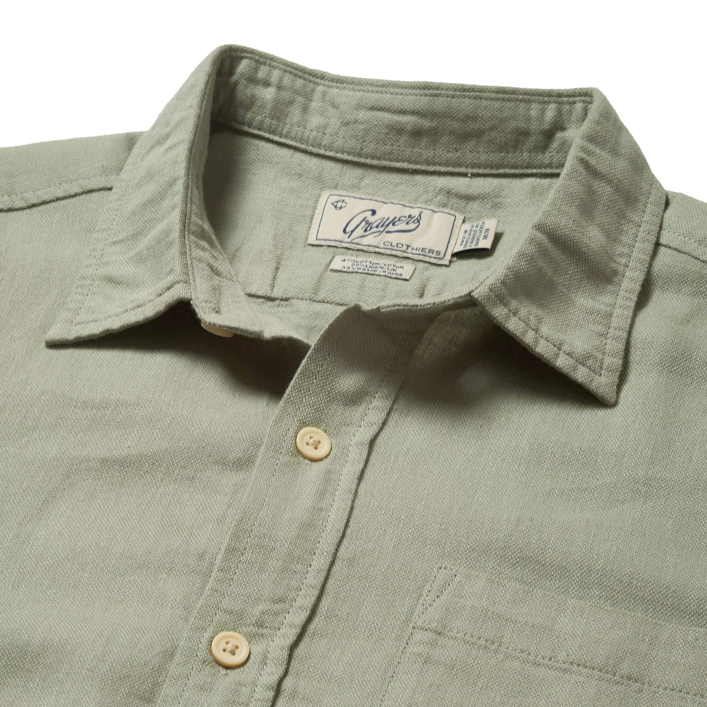 Amalfi Textured Hemp Linen Cotton Short Sleeve Shirt - Blue Surf