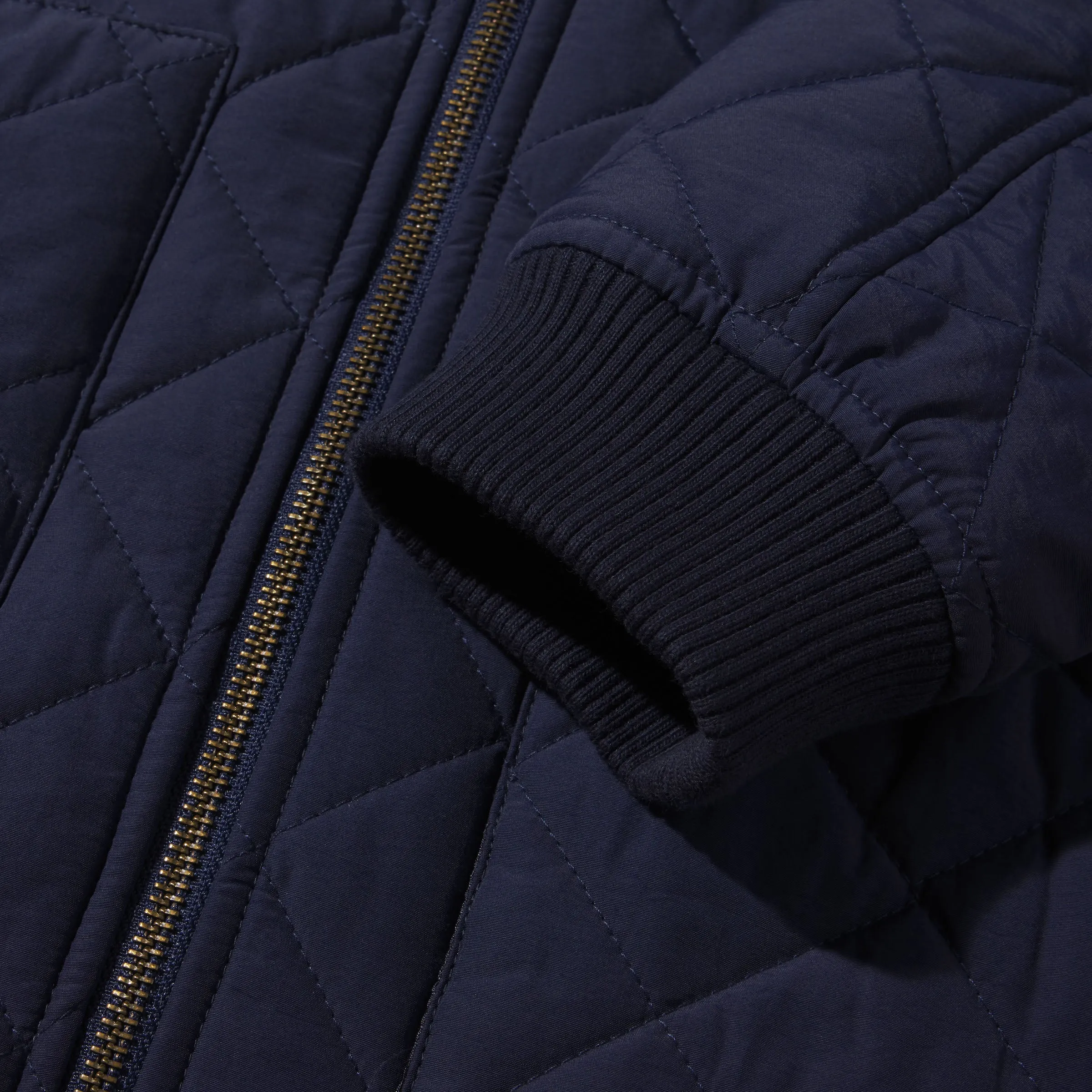 Andes Diamond Quilted Bomber - Navy (Final Sale)