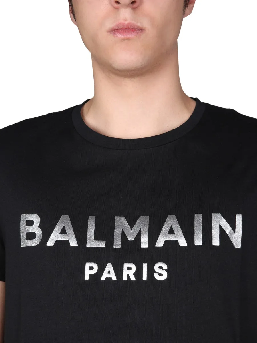 Balmain Logo Printed Crewneck T-Shirt