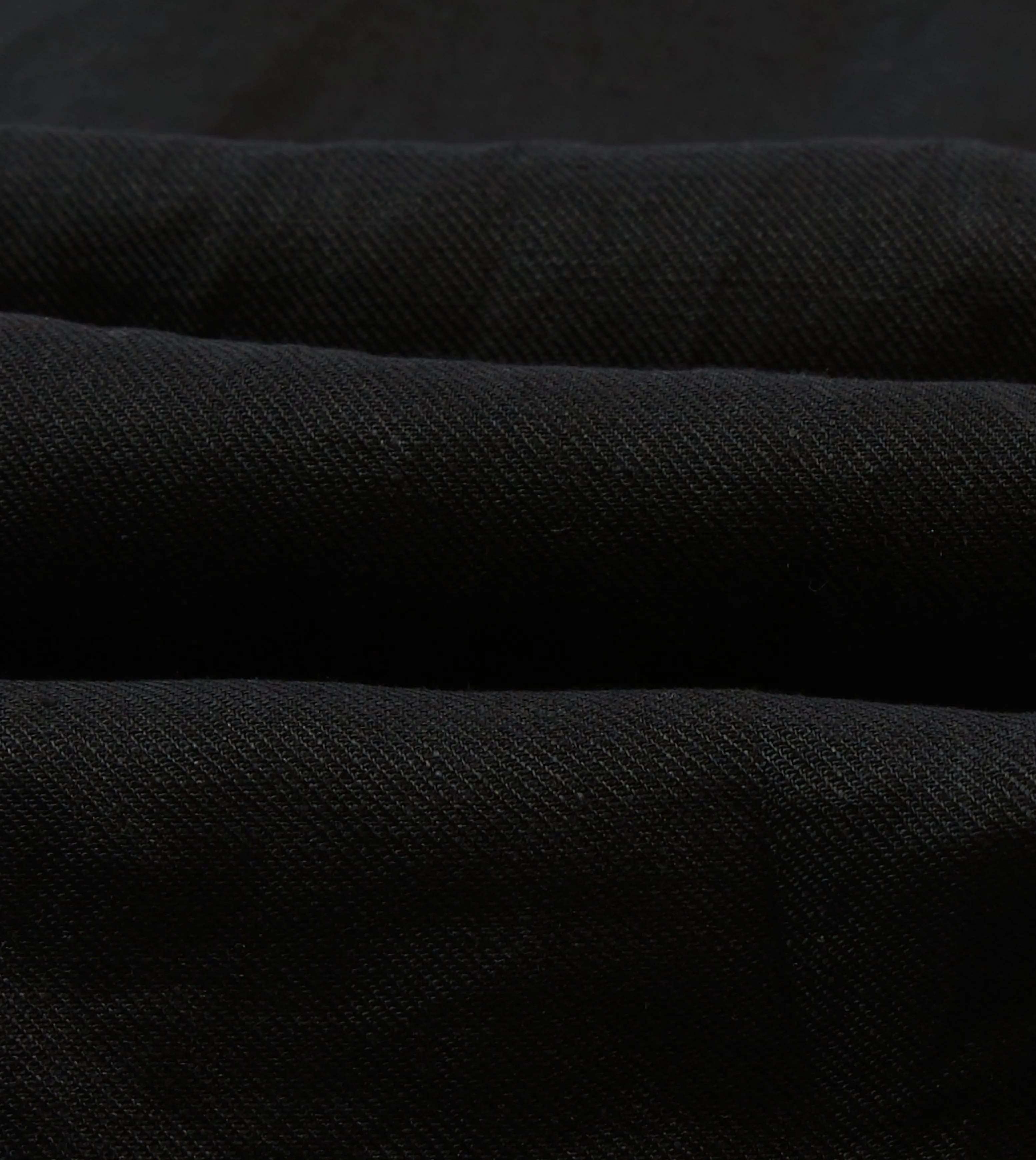 Black Linen Twill Two-Pocket Western Shirt