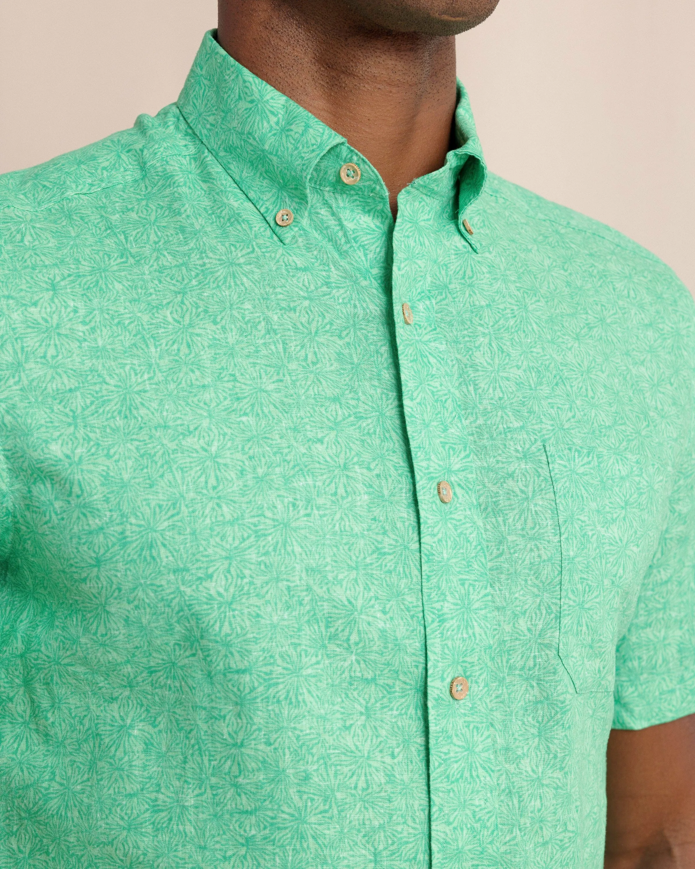 Bloomz Linen Rayon Short Sleeve Sport Shirt