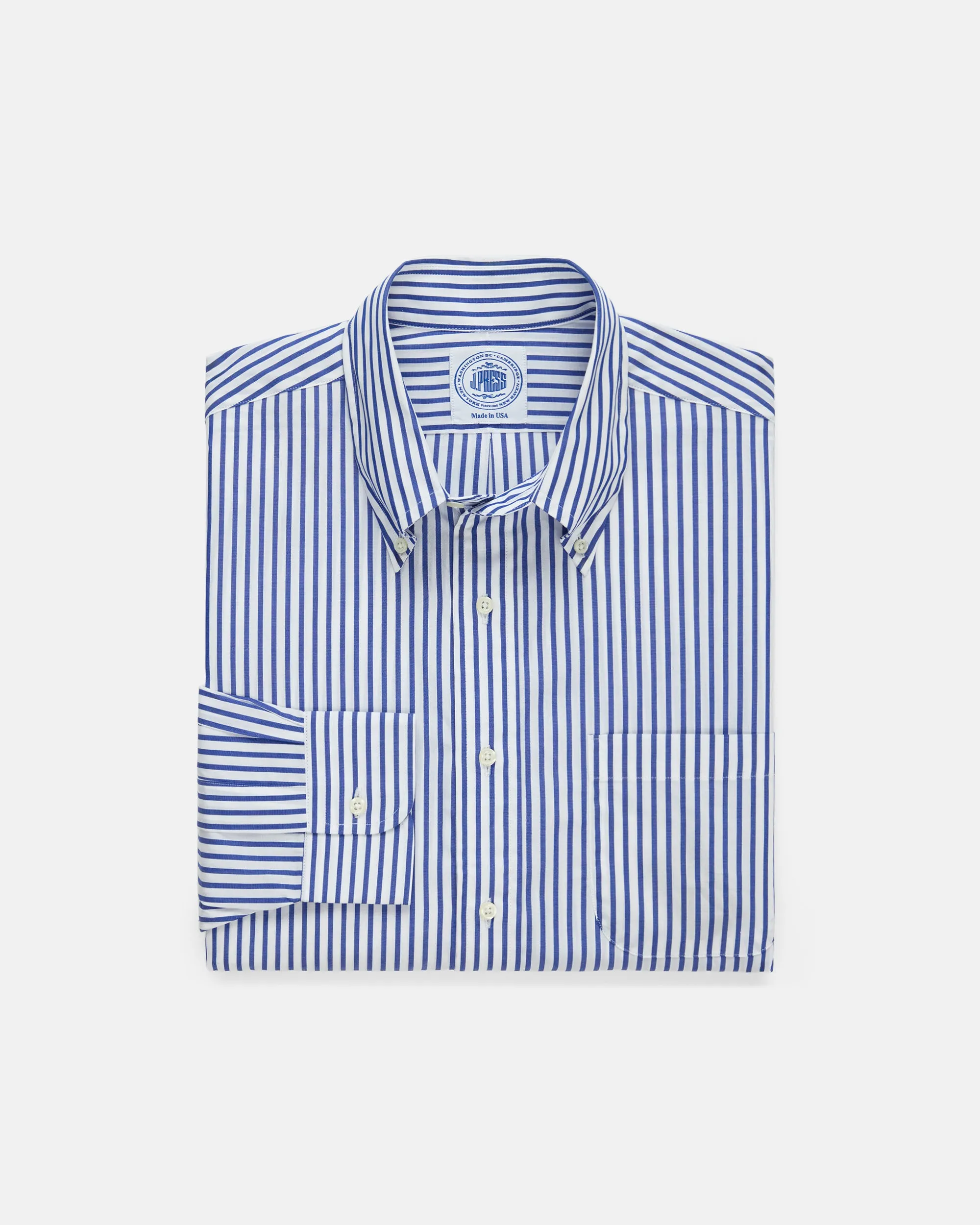 BLUE BUTCHER STRIPE DRESS SHIRT
