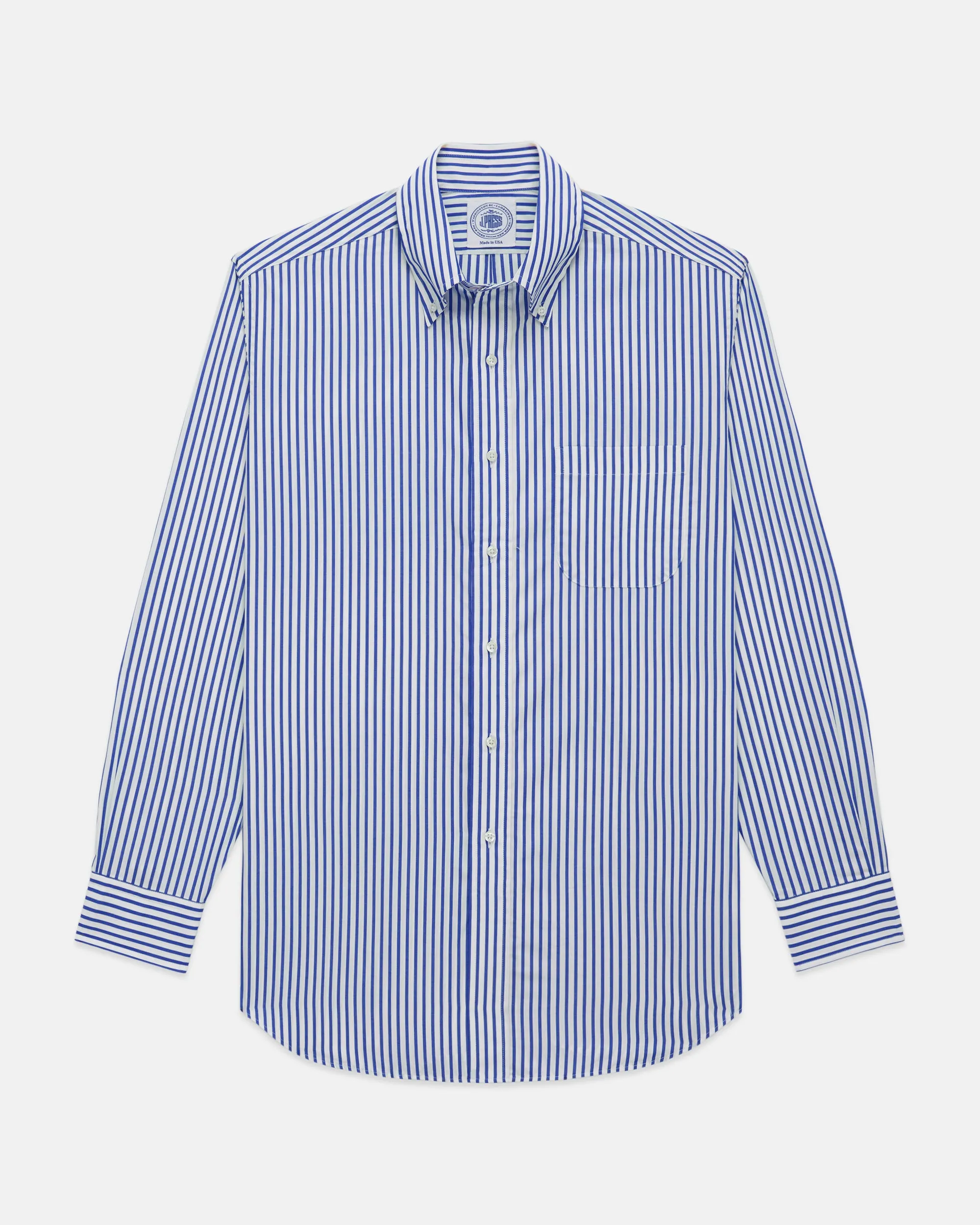BLUE BUTCHER STRIPE DRESS SHIRT