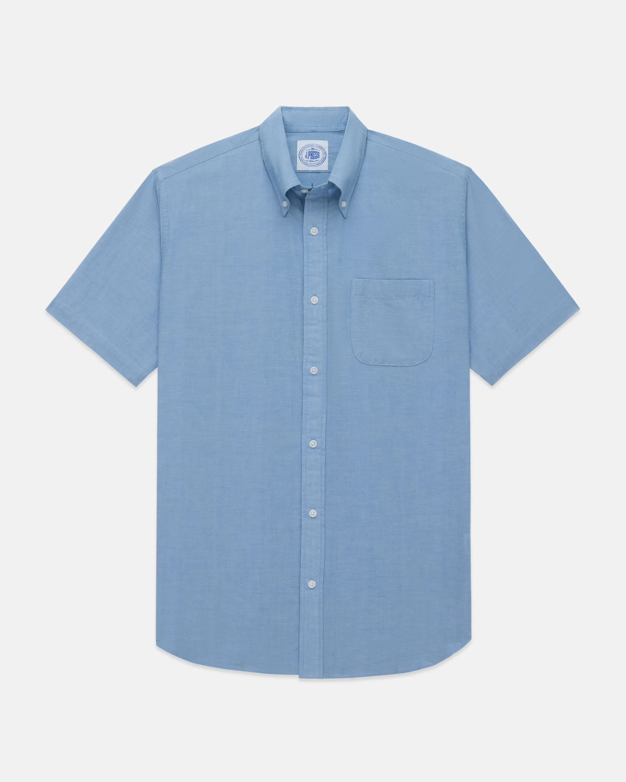 BLUE CHAMBRAY SHORT SLEEVE SHIRT