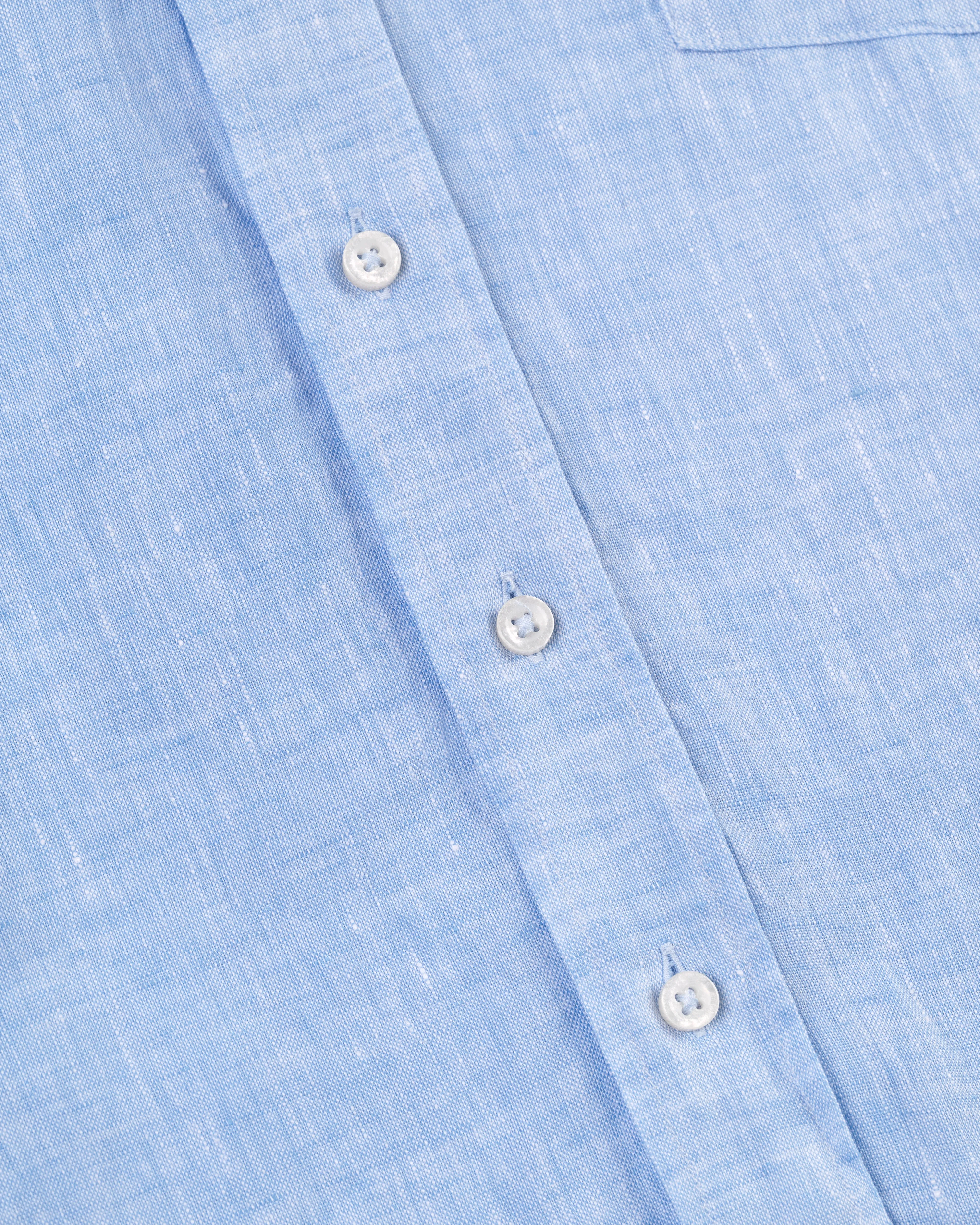 BLUE SOLID LINEN SHIRT