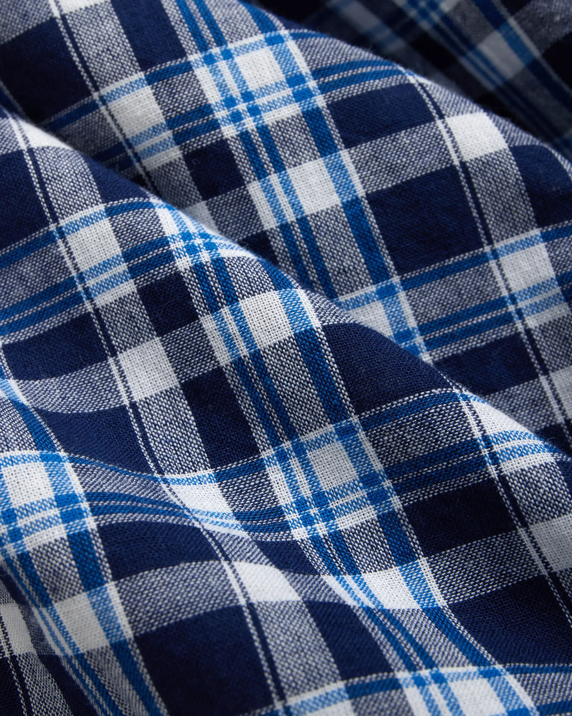 BLUE/NAVY MADRAS SHORT SLEEVE SHIRT