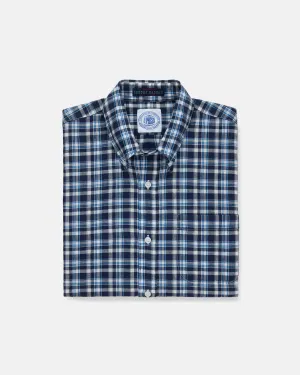 BLUE/NAVY MADRAS SHORT SLEEVE SHIRT