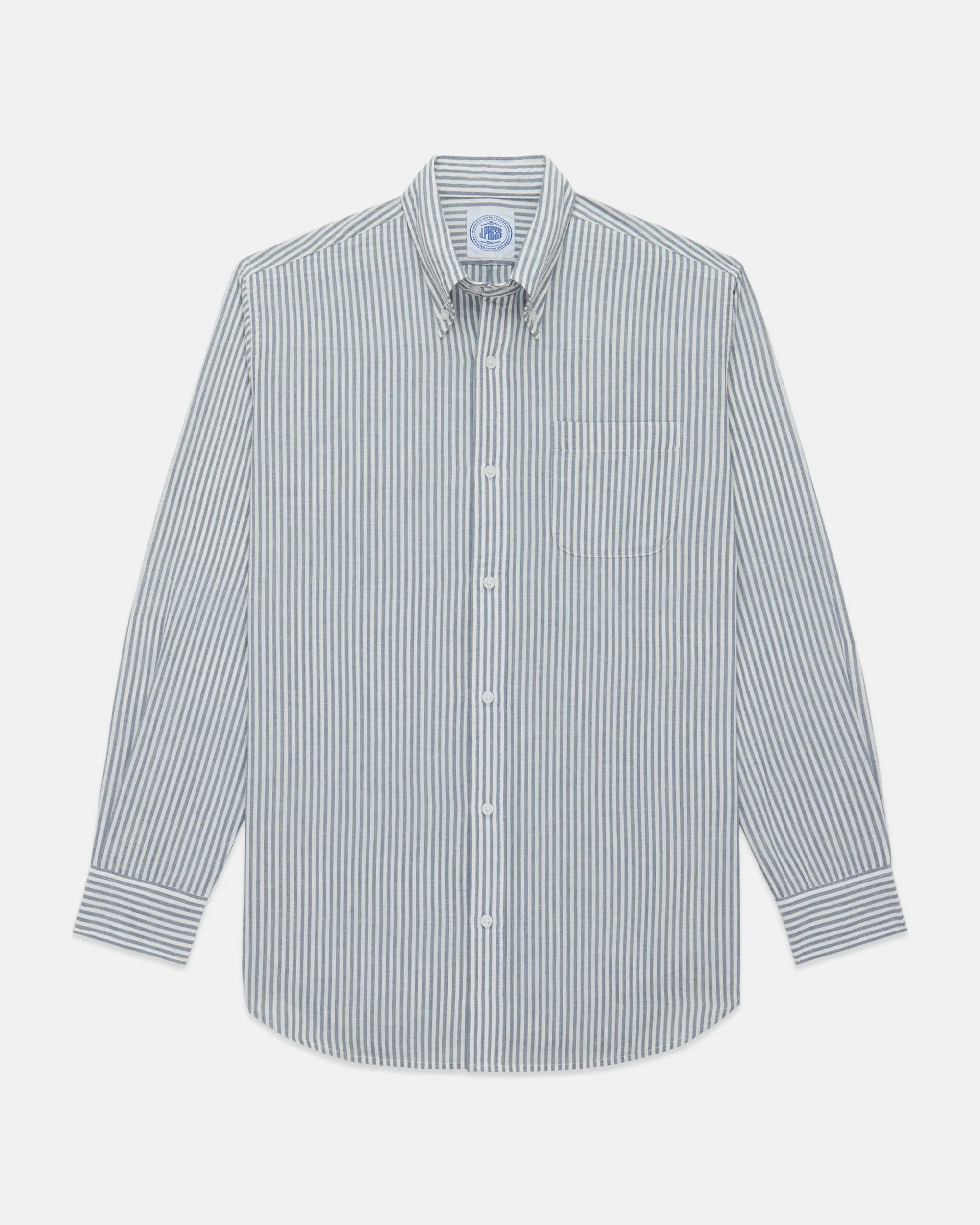 BLUE/WHITE BENGAL STRIPE COTTON SHIRT