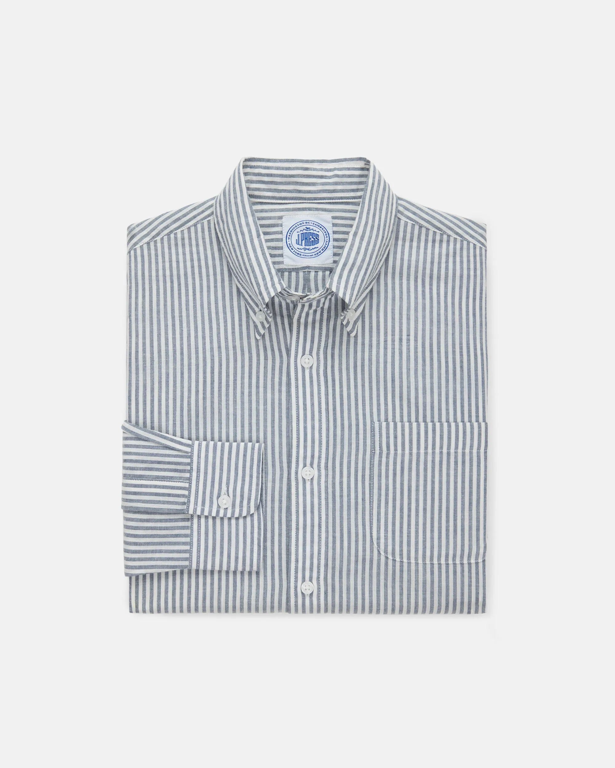 BLUE/WHITE BENGAL STRIPE COTTON SHIRT