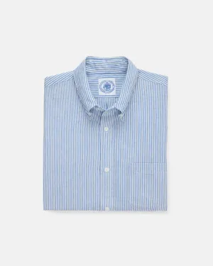 BLUE/WHITE STRIPE CHAMBRAY SHORT SLEEVE SHIRT