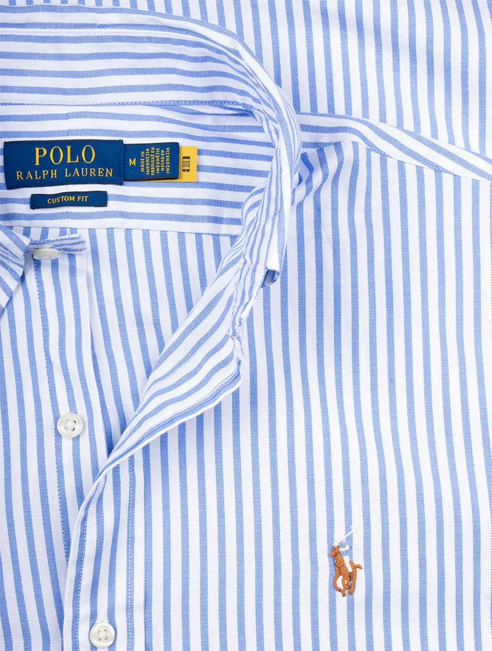 Button Down Oxford Stripe Shirt Blue