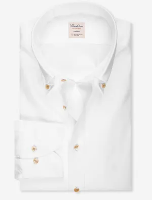 Button Down Plain Fitted Body Shirt White