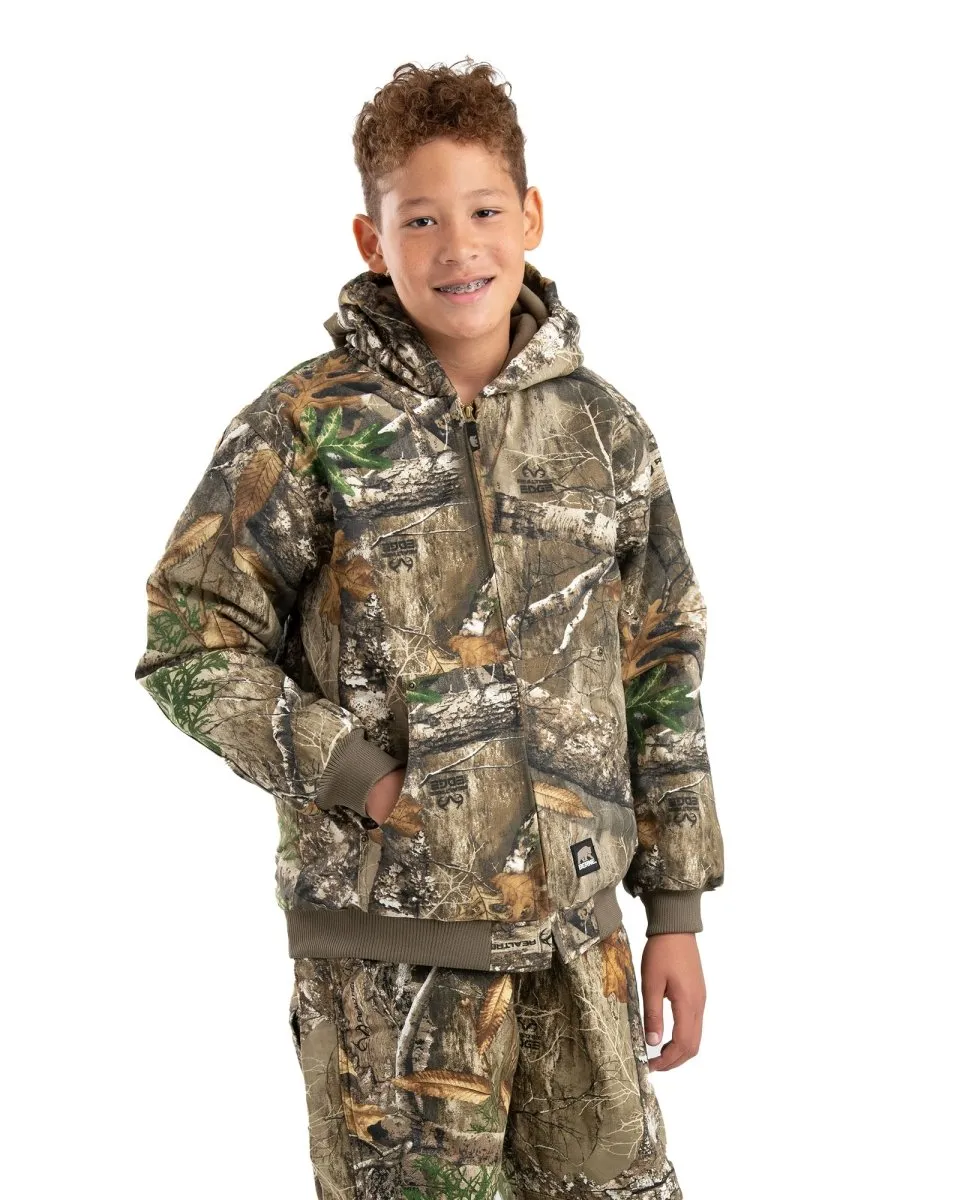 Camo Youth Softstone Duck Hooded Jacket