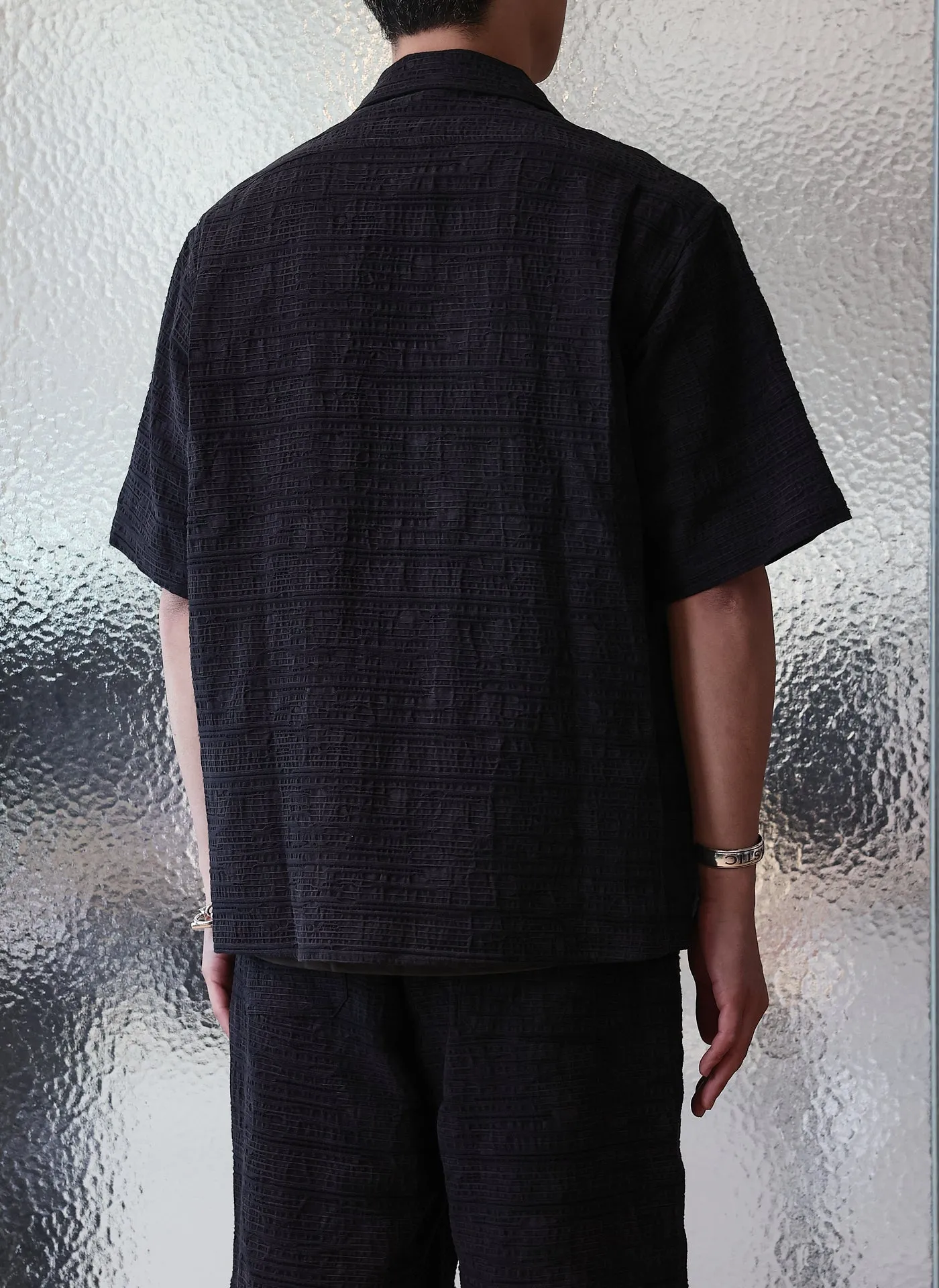 Cotton Linen Open Collar Shirt