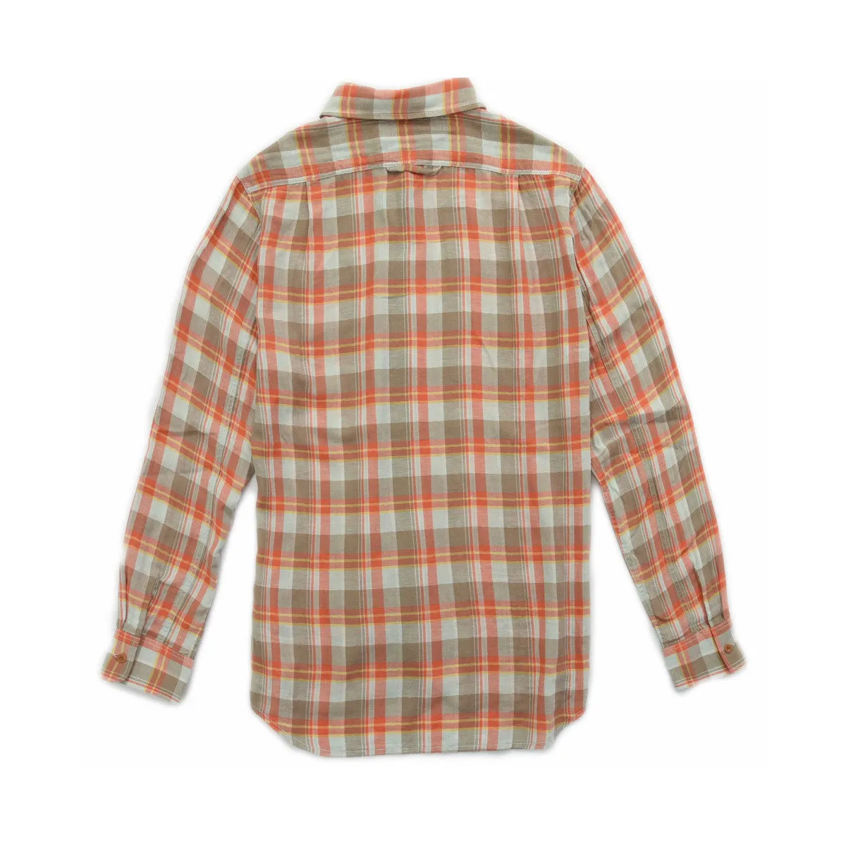 Dorset Herringbone Shirt - Orange Khaki Blue Herringbone (Final Sale)*