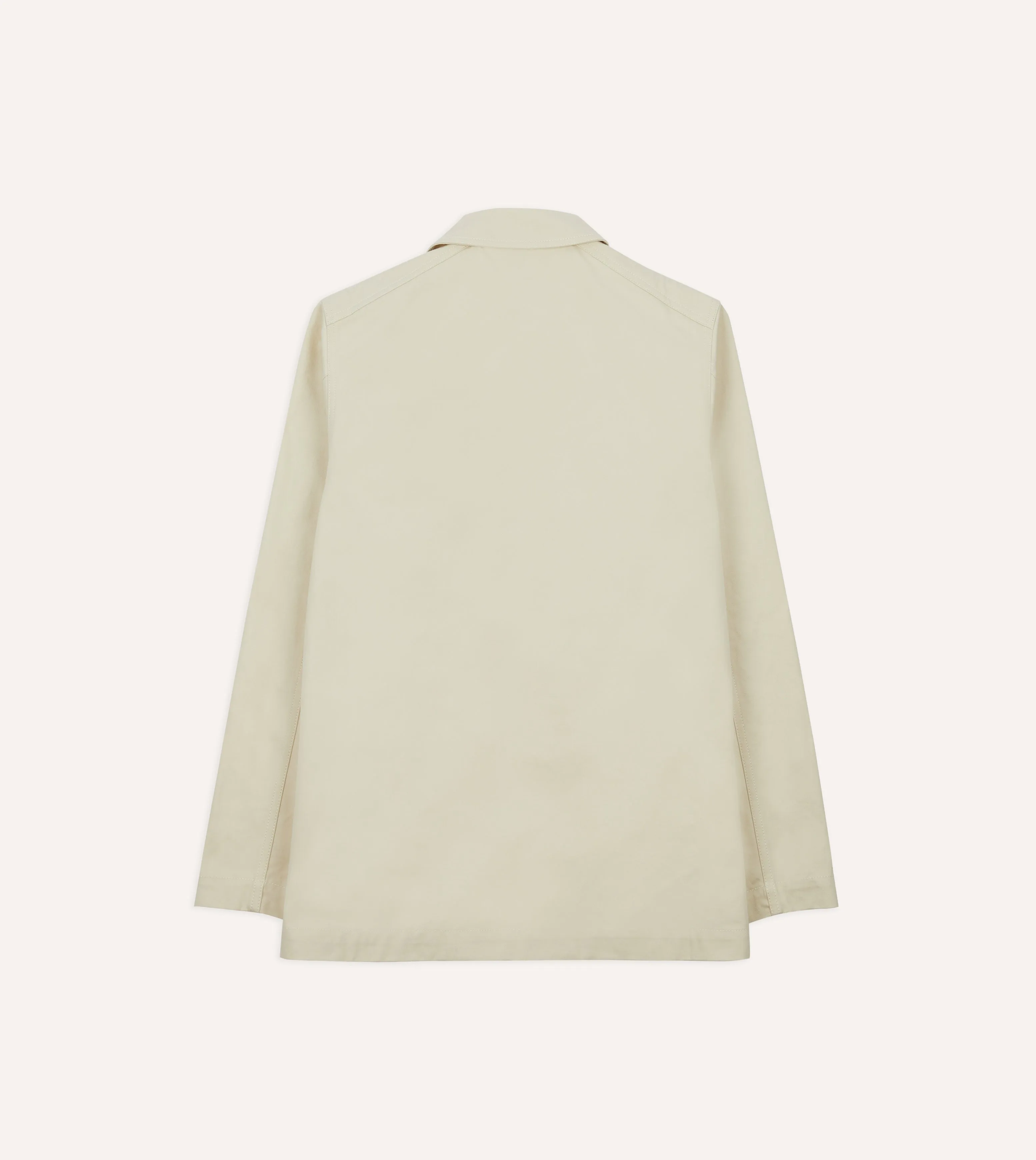 Ecru Cotton Double-Breasted Chore Coat