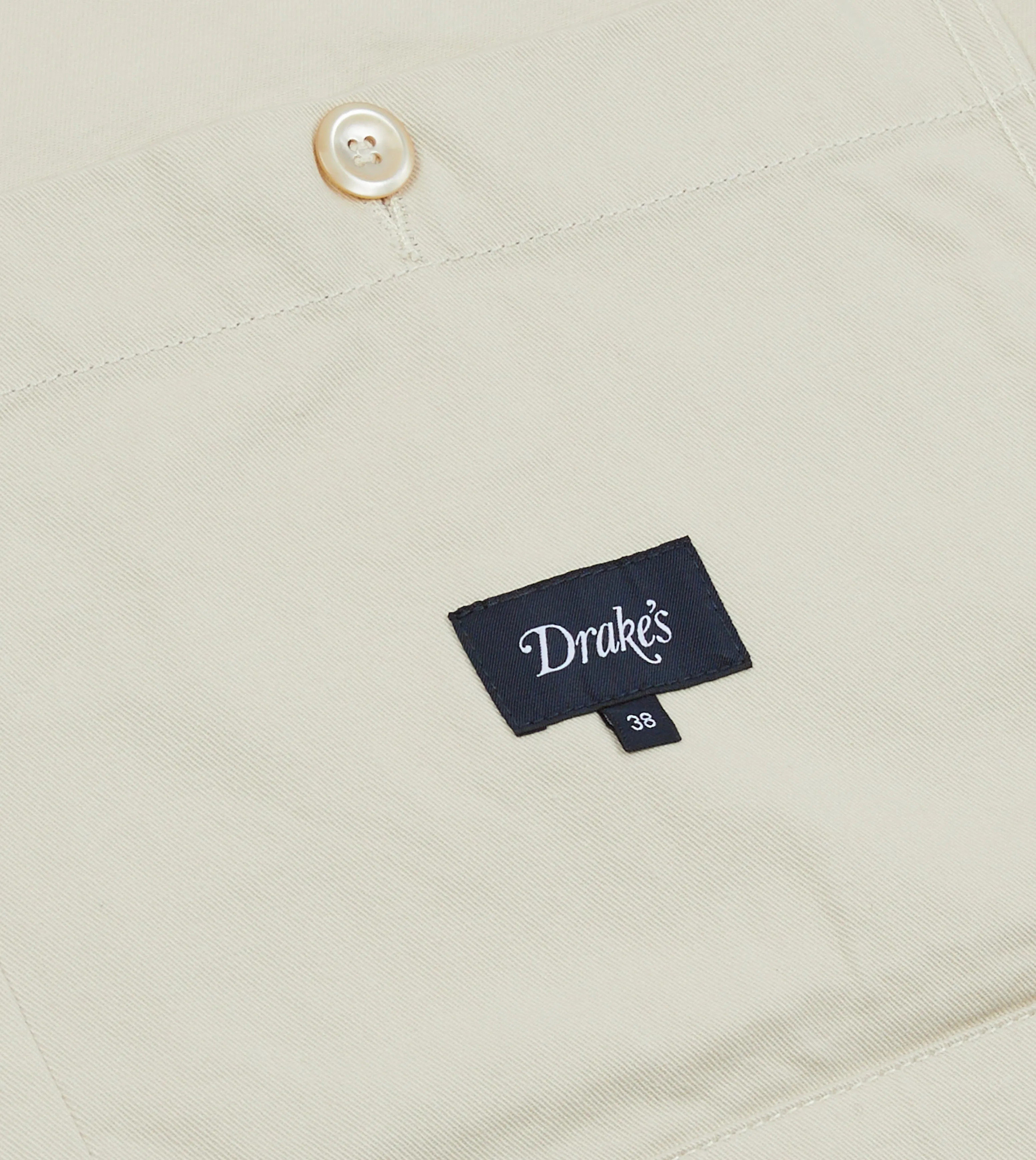 Ecru Cotton Double-Breasted Chore Coat