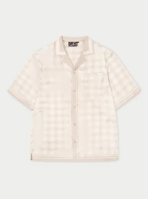 EMBLEM PRINT SHIRT - BEIGE
