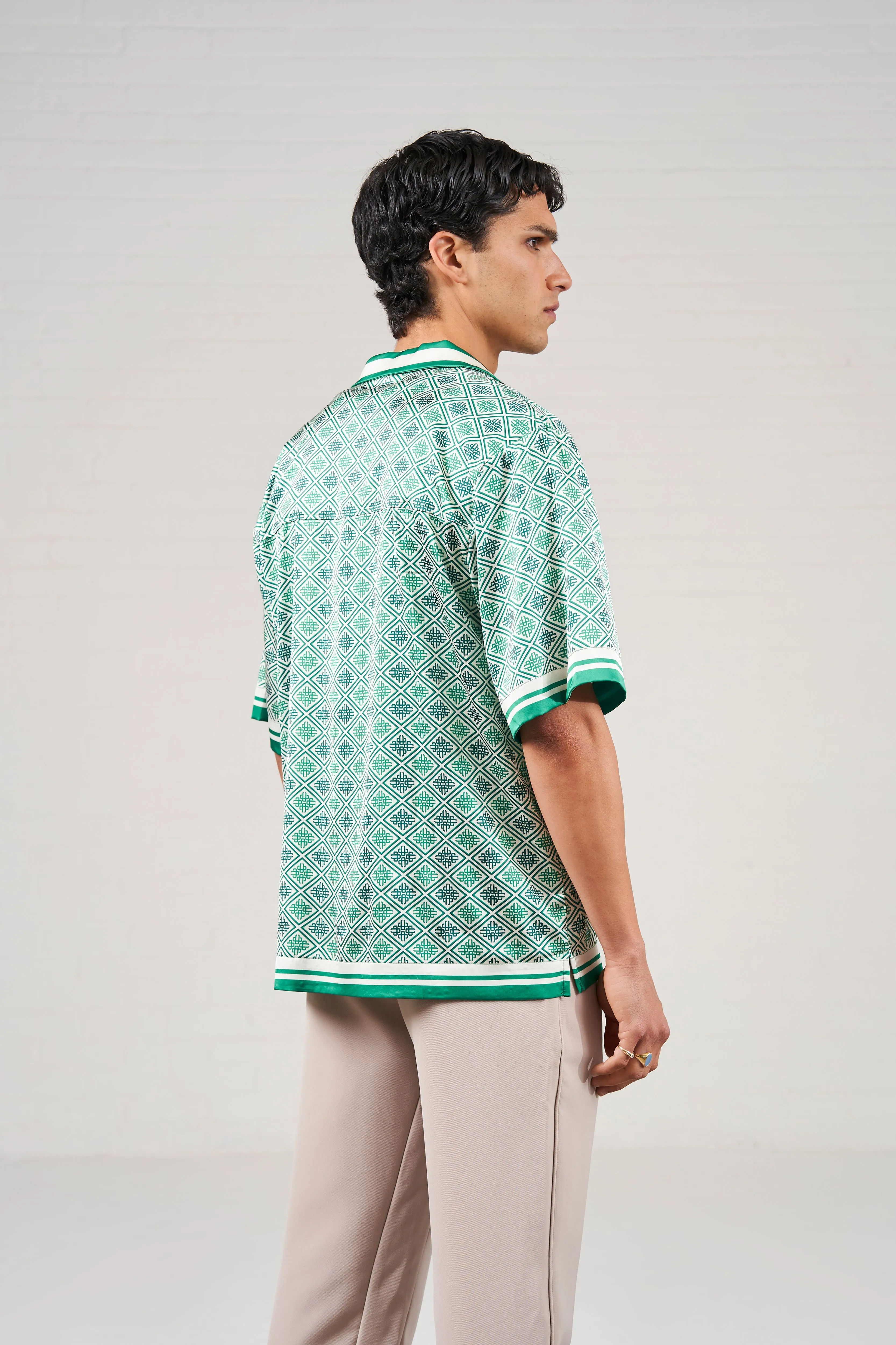EMBLEM PRINT SHIRT - GREEN