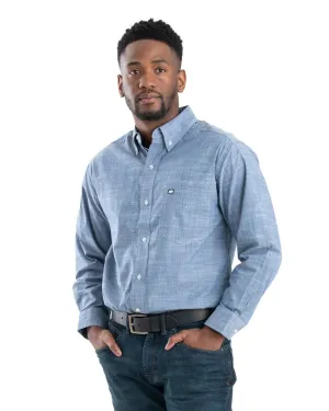 Foreman Flex Long Sleeve Chambray Button Down Work Shirt