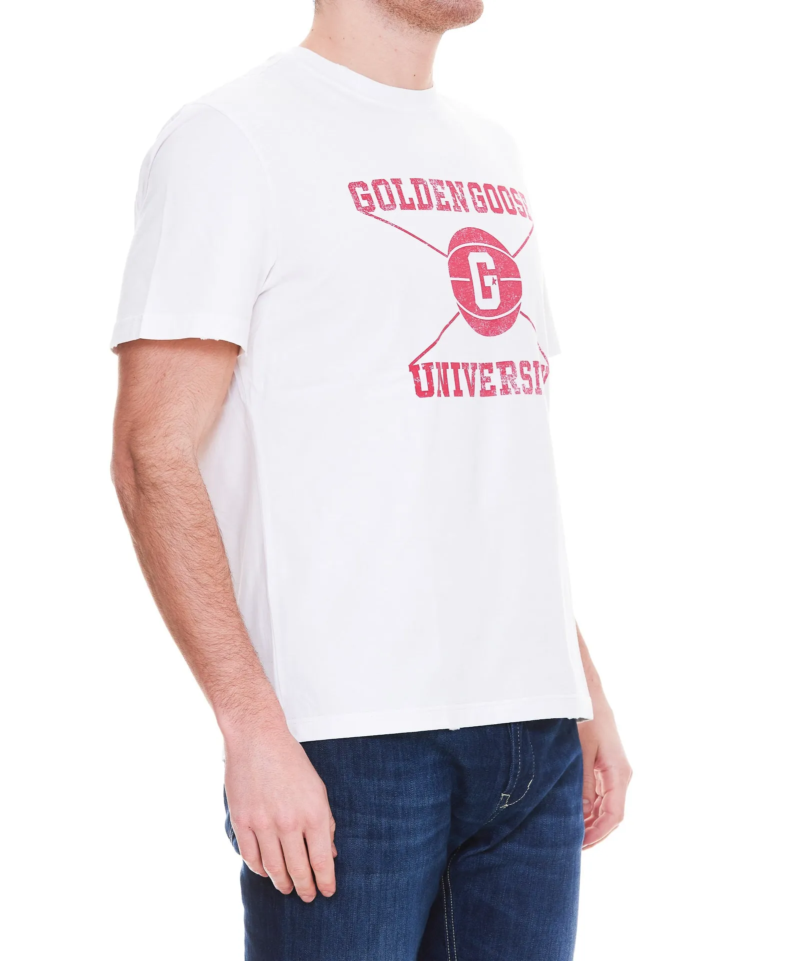 Golden Goose Deluxe Brand Logo Printed Crewneck T-Shirt