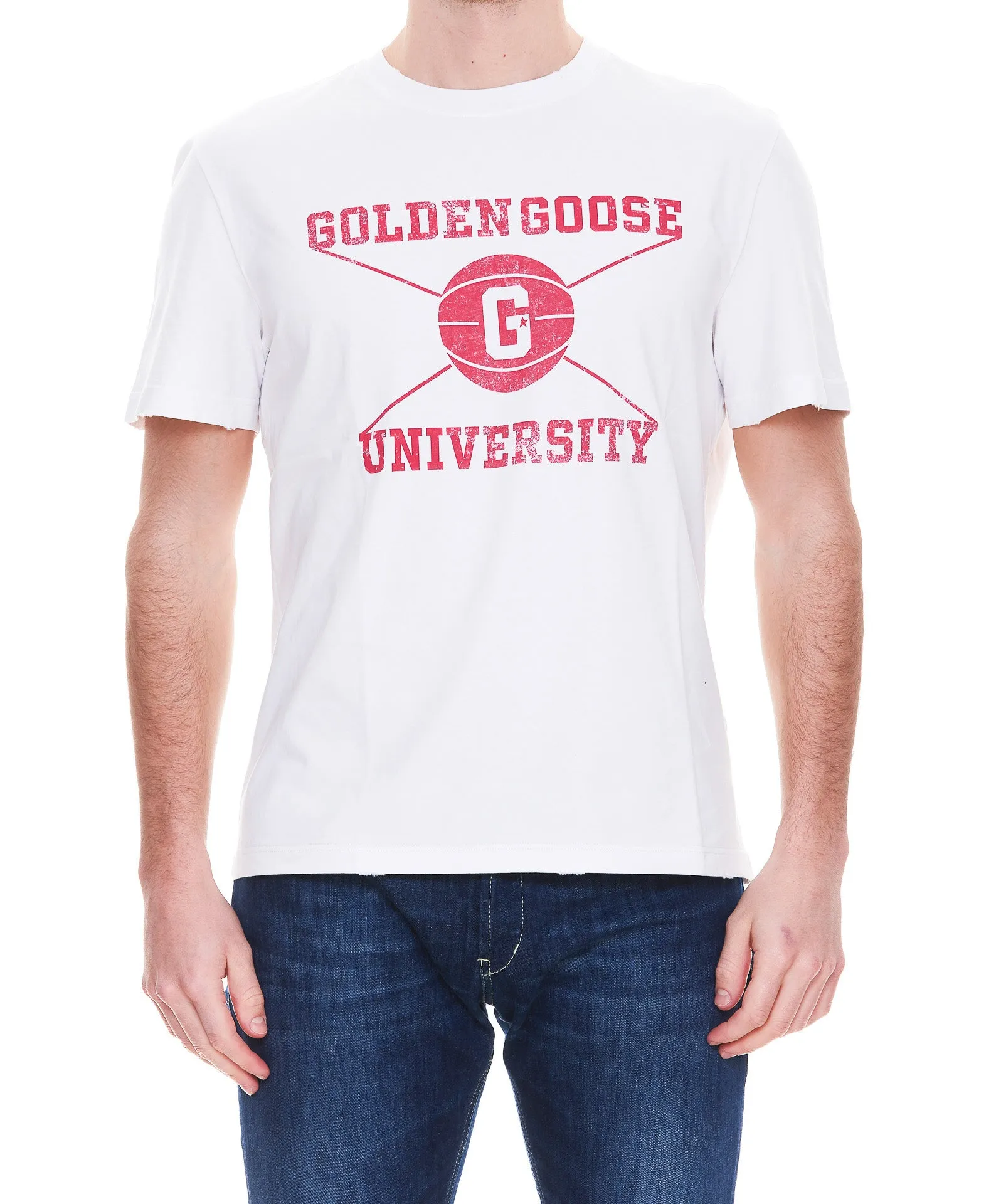 Golden Goose Deluxe Brand Logo Printed Crewneck T-Shirt