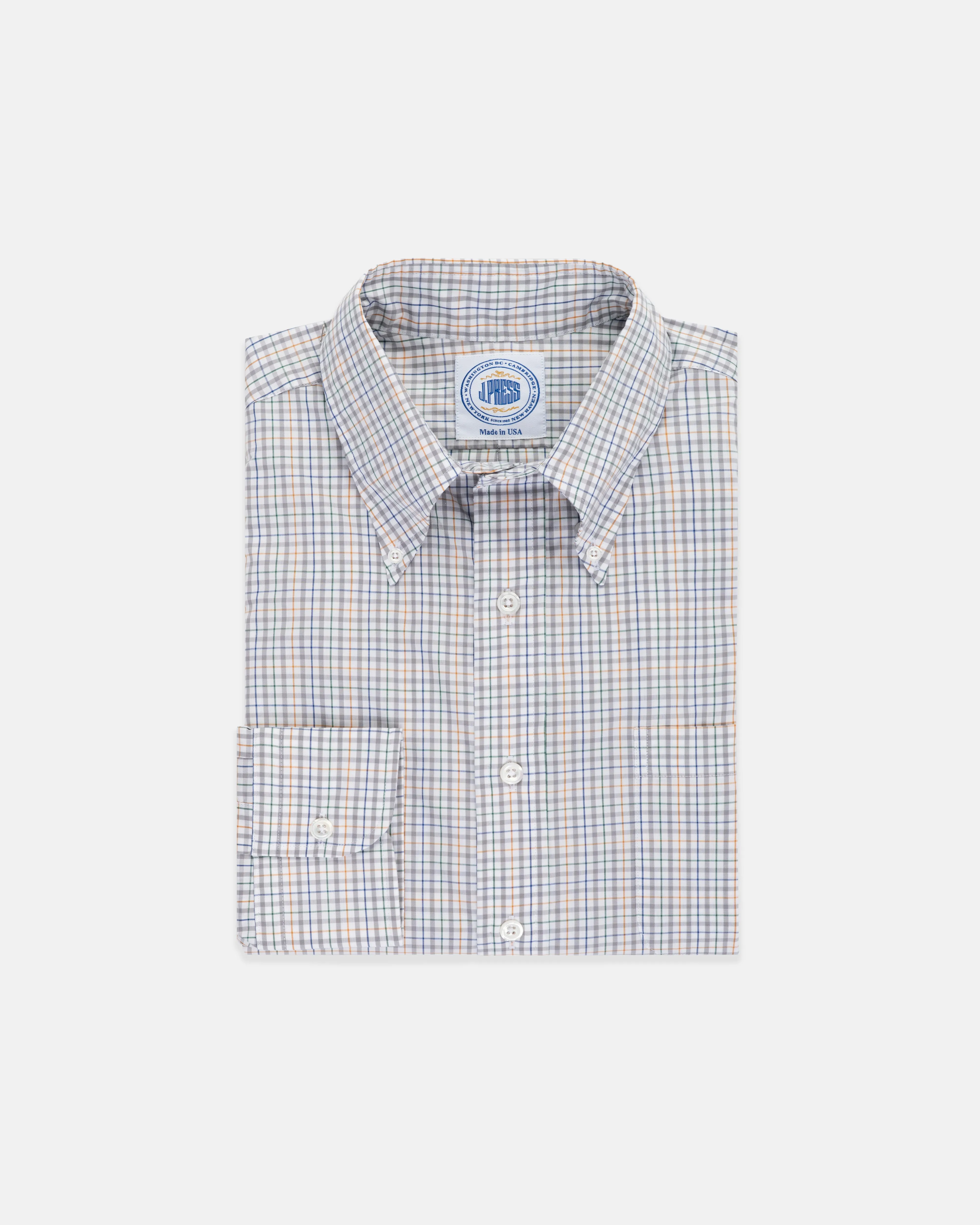 GREY/GOLD/GREEN CHECK SHIRT