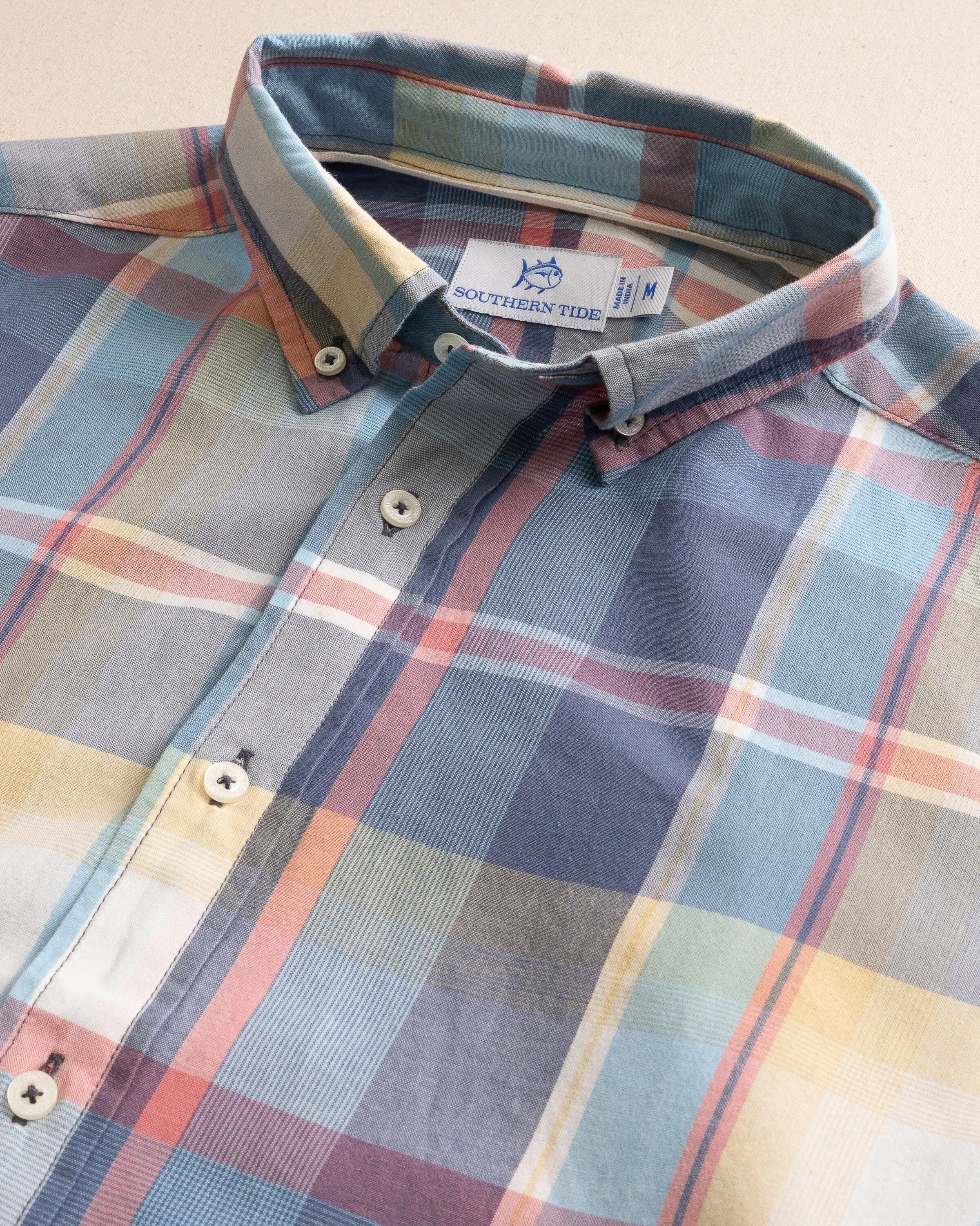 Gulf Breeze Madras Plaid Long Sleeve Sport Shirt