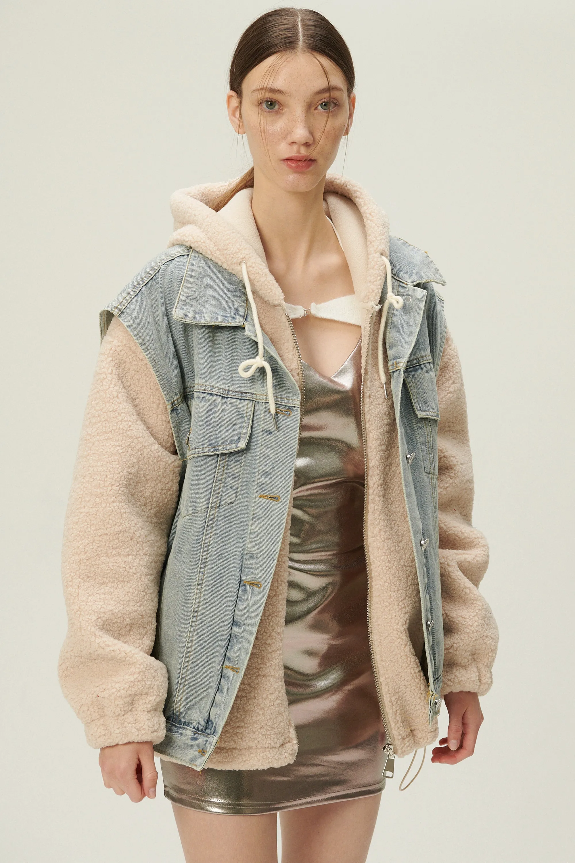 Hada Denim Vest and Jacket Set