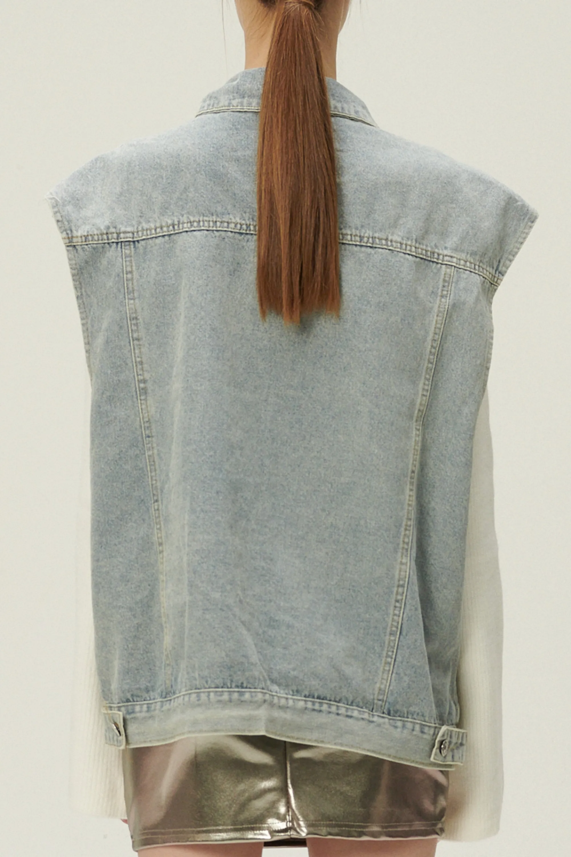 Hada Denim Vest and Jacket Set