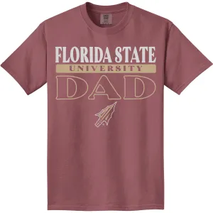 Image One Comfort Colors Adult/Unisex Florida State University Dad Design Short Sleeve T-shirt - Brick