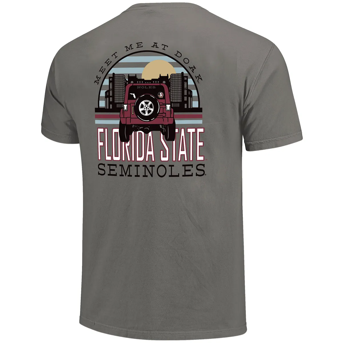 Image One Comfort Colors Adult/Unisex Meet Me at Doak Jeep Design Short Sleeve T-shirt - Grey