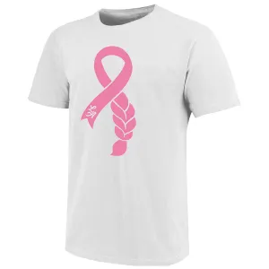 Image One Youth Lonni Breast Cancer Ribbon Braid Short Sleeve T-shirt - White