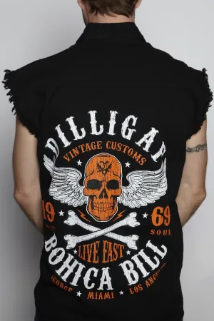 Live Fast Frayed Button Shirt