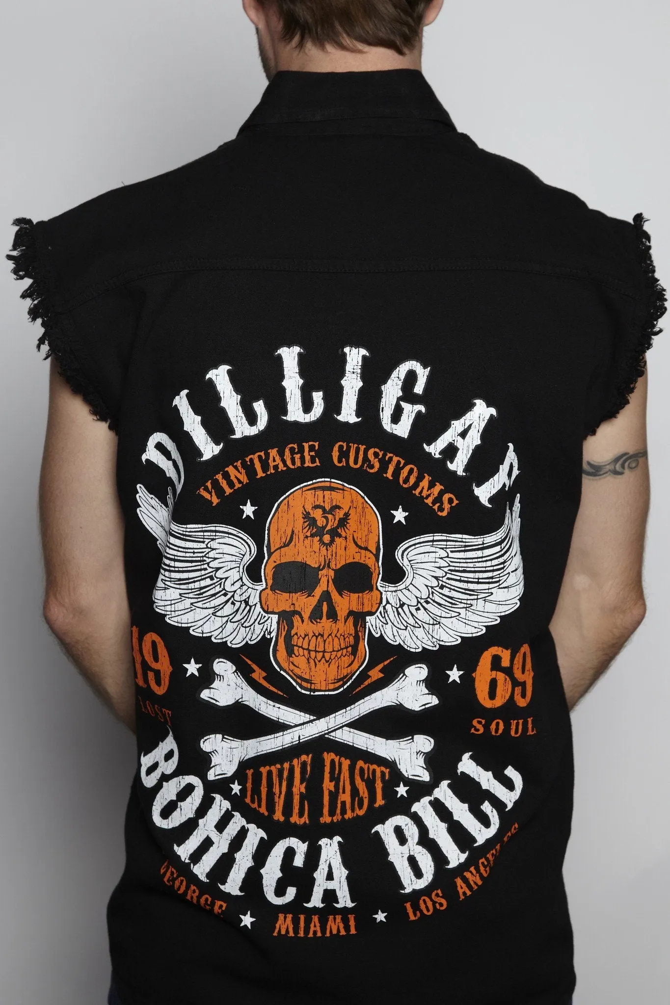 Live Fast Frayed Button Shirt