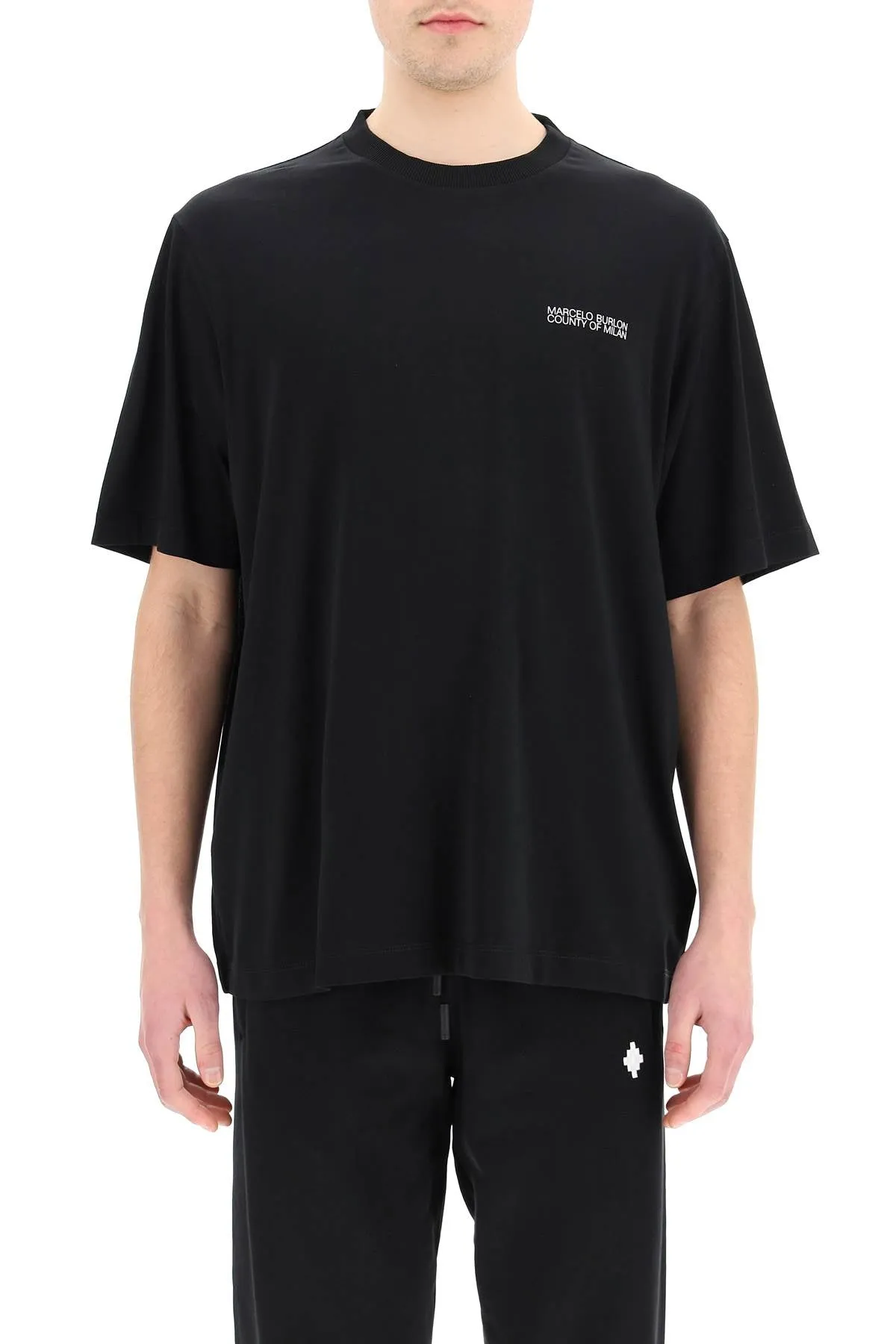 Marcelo Burlon County Of Milan Logo Printed Crewneck T-Shirt