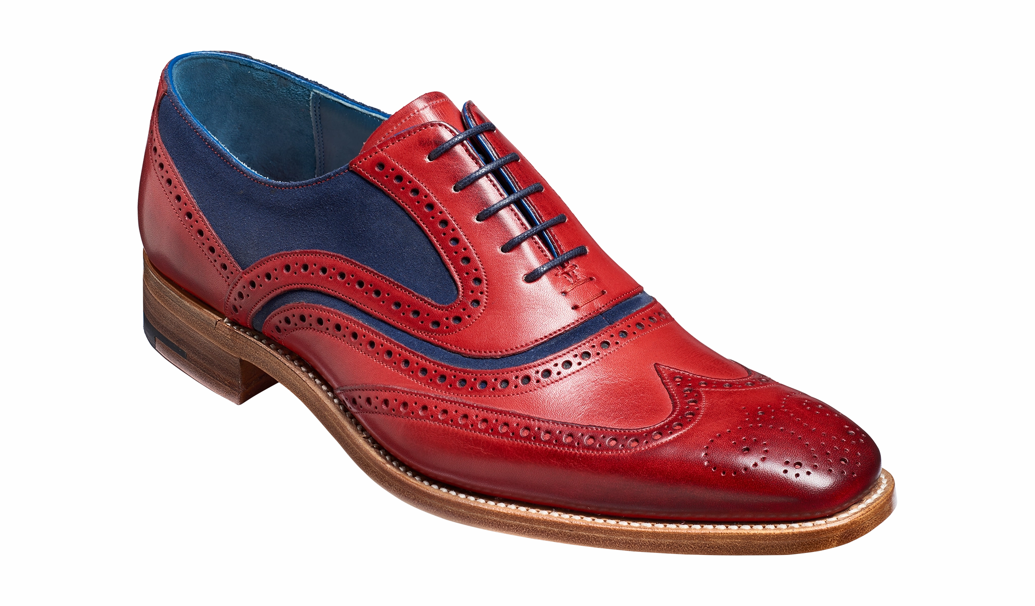 Mcclean - Red Hand Painted / Navy Suede