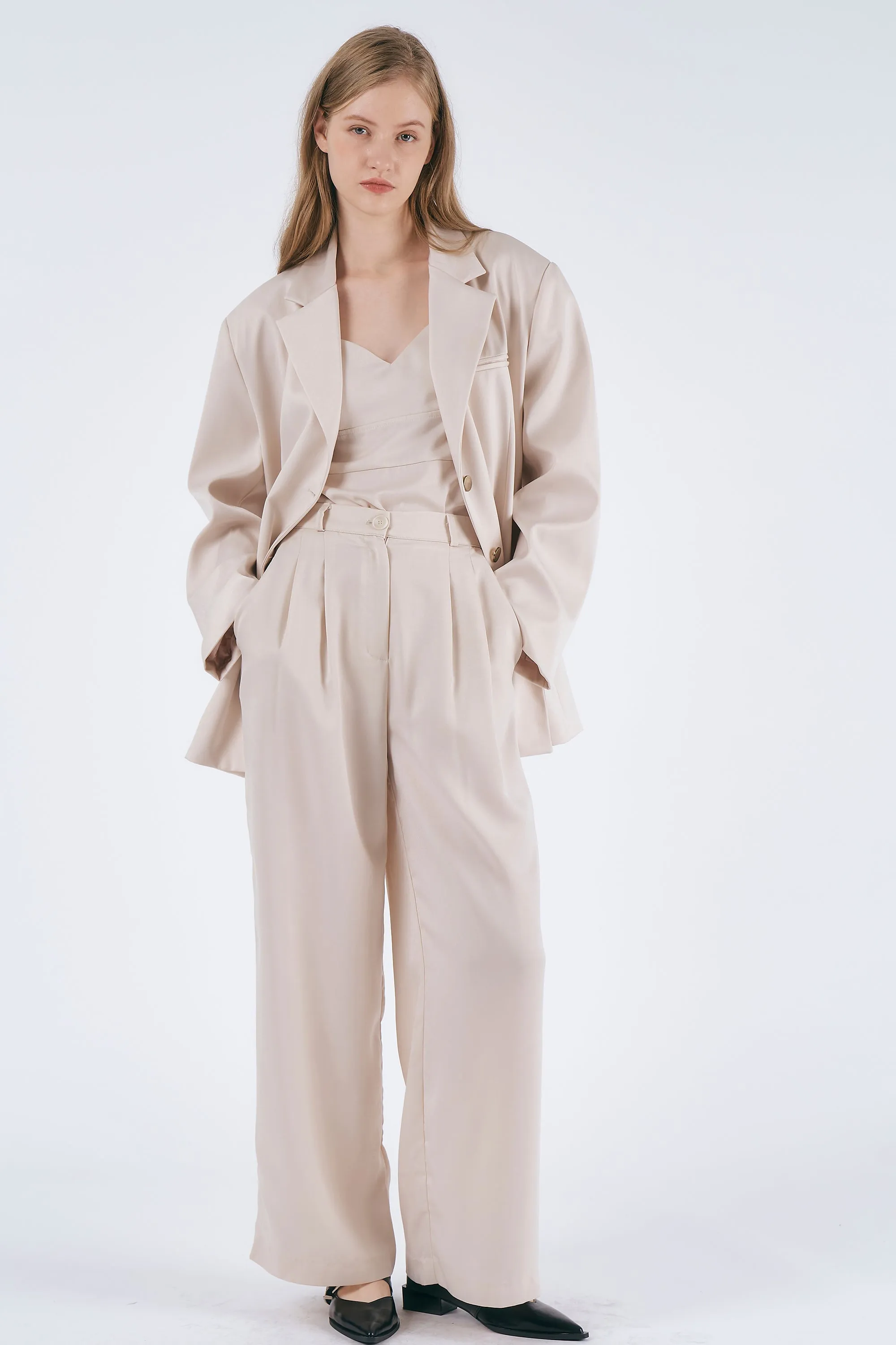 Mia Oversized Satin Blazer