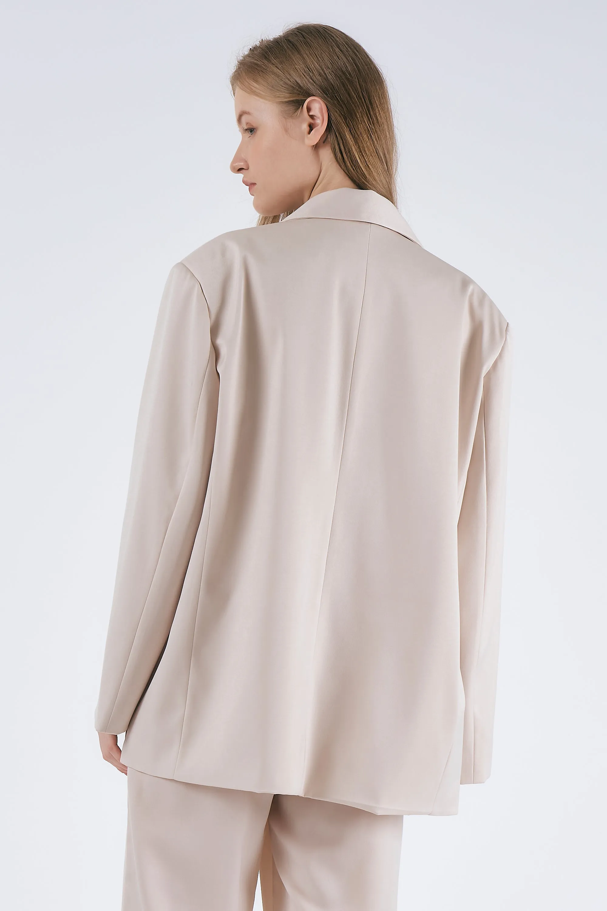 Mia Oversized Satin Blazer