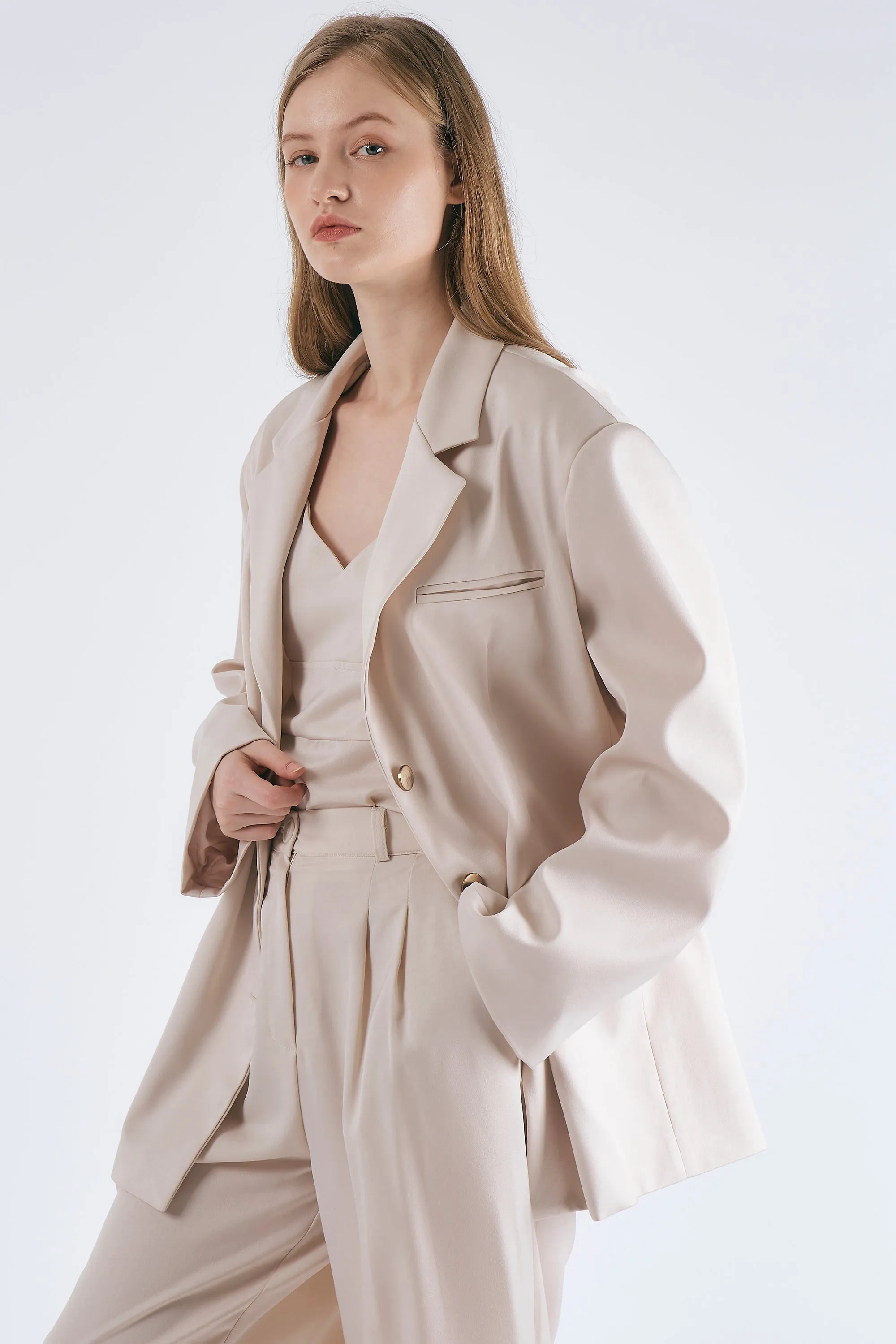 Mia Oversized Satin Blazer