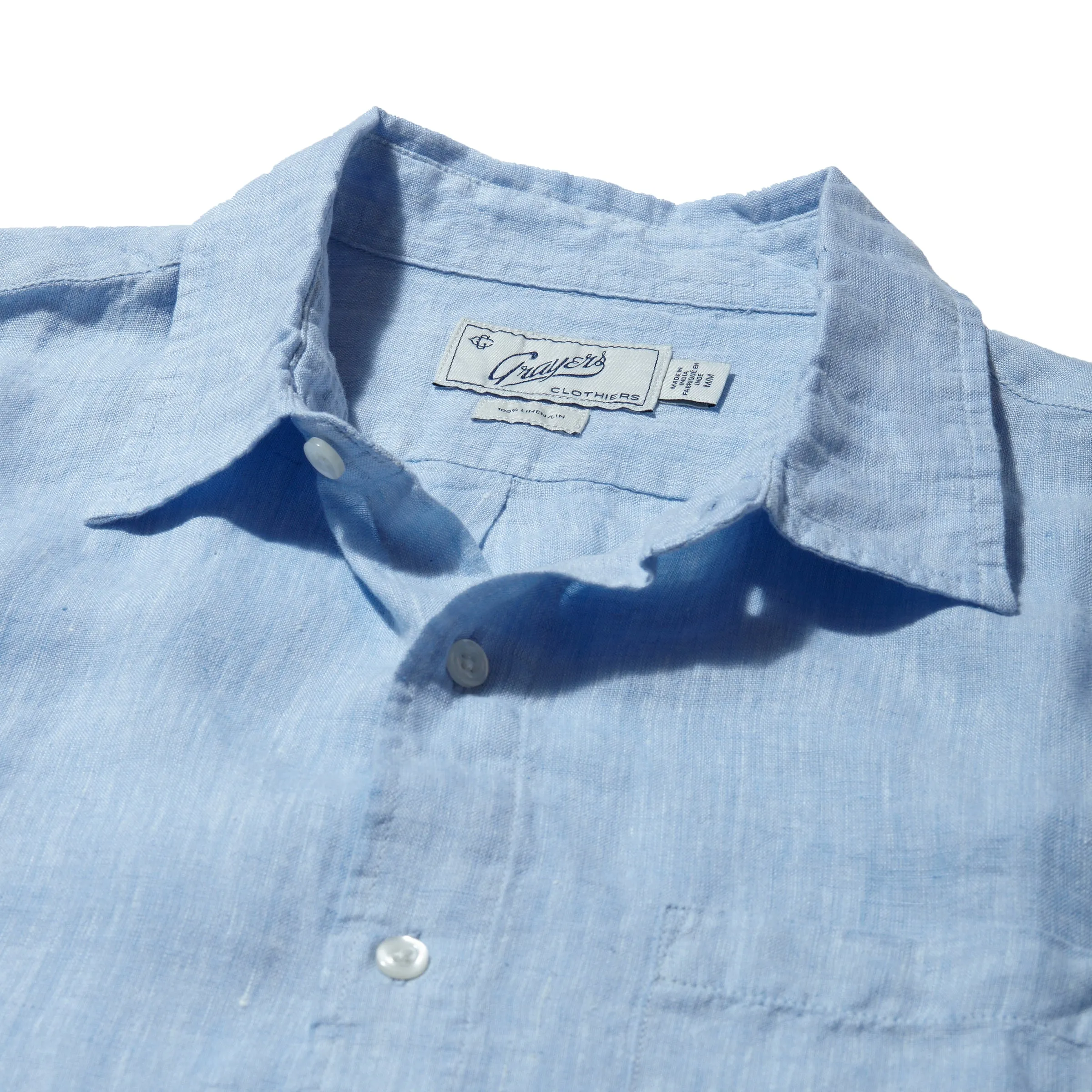 Nantucket Yarn Dyed Linen Shirt - Light Blue
