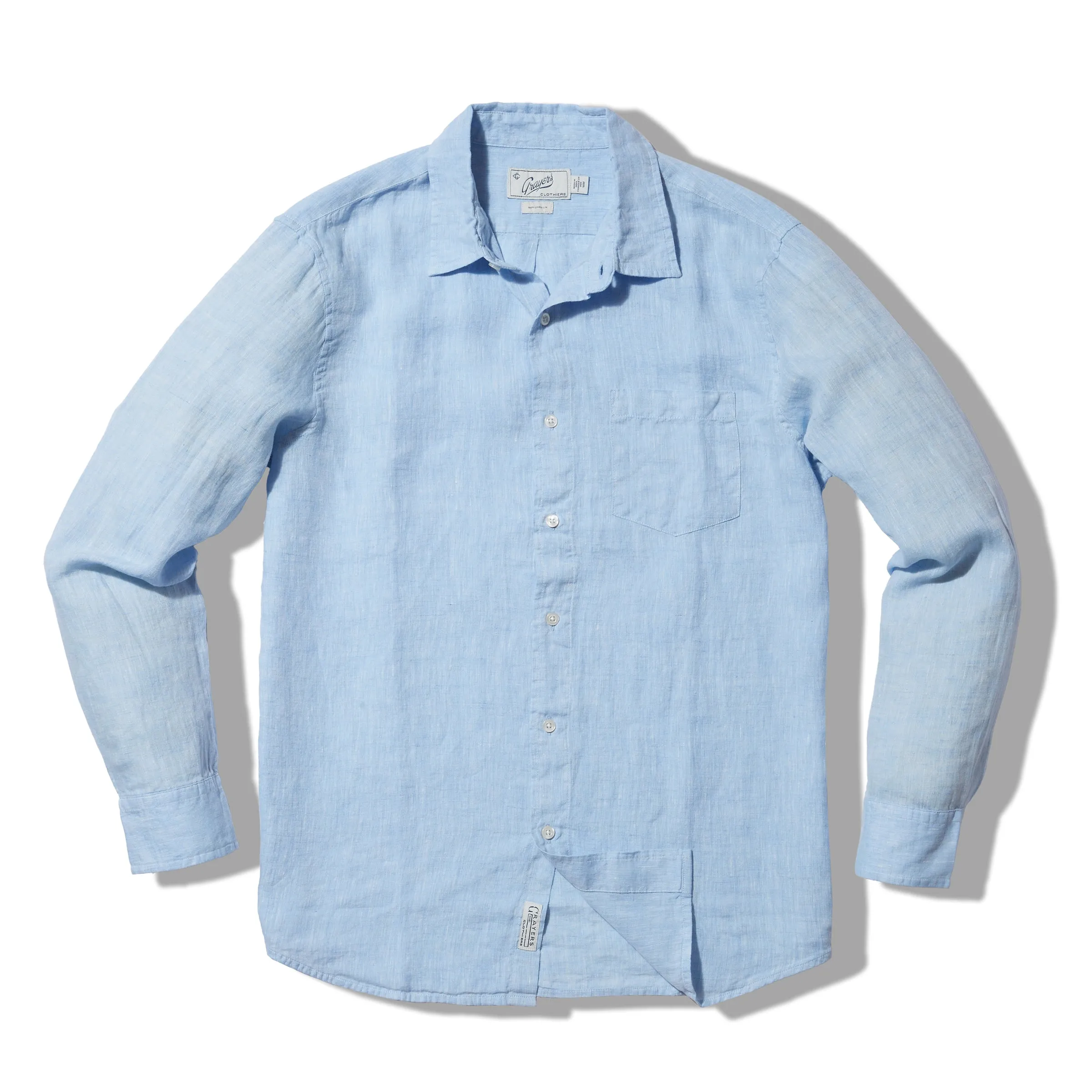 Nantucket Yarn Dyed Linen Shirt - Light Blue