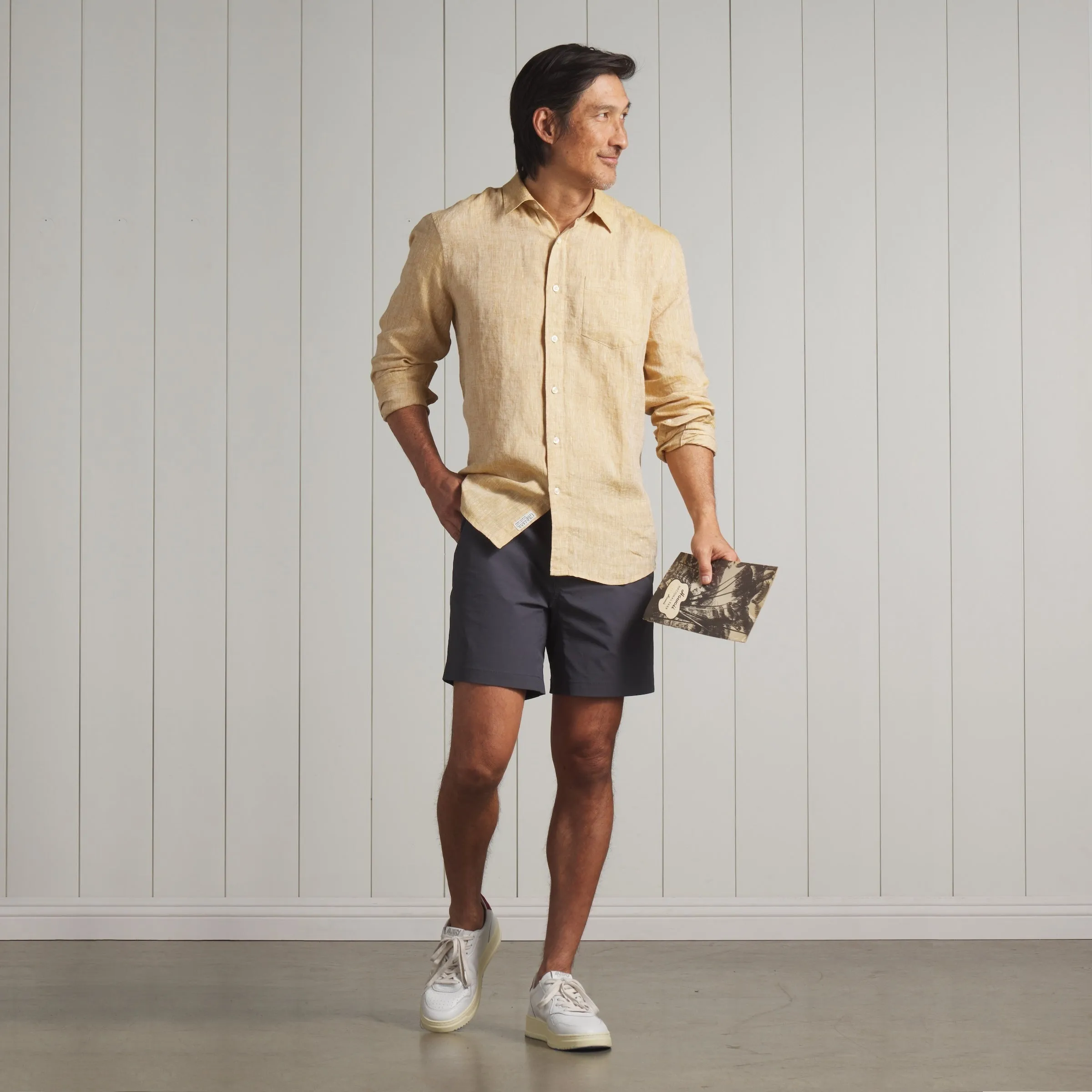 Nantucket Yarn Dyed Linen Shirt - Mustard