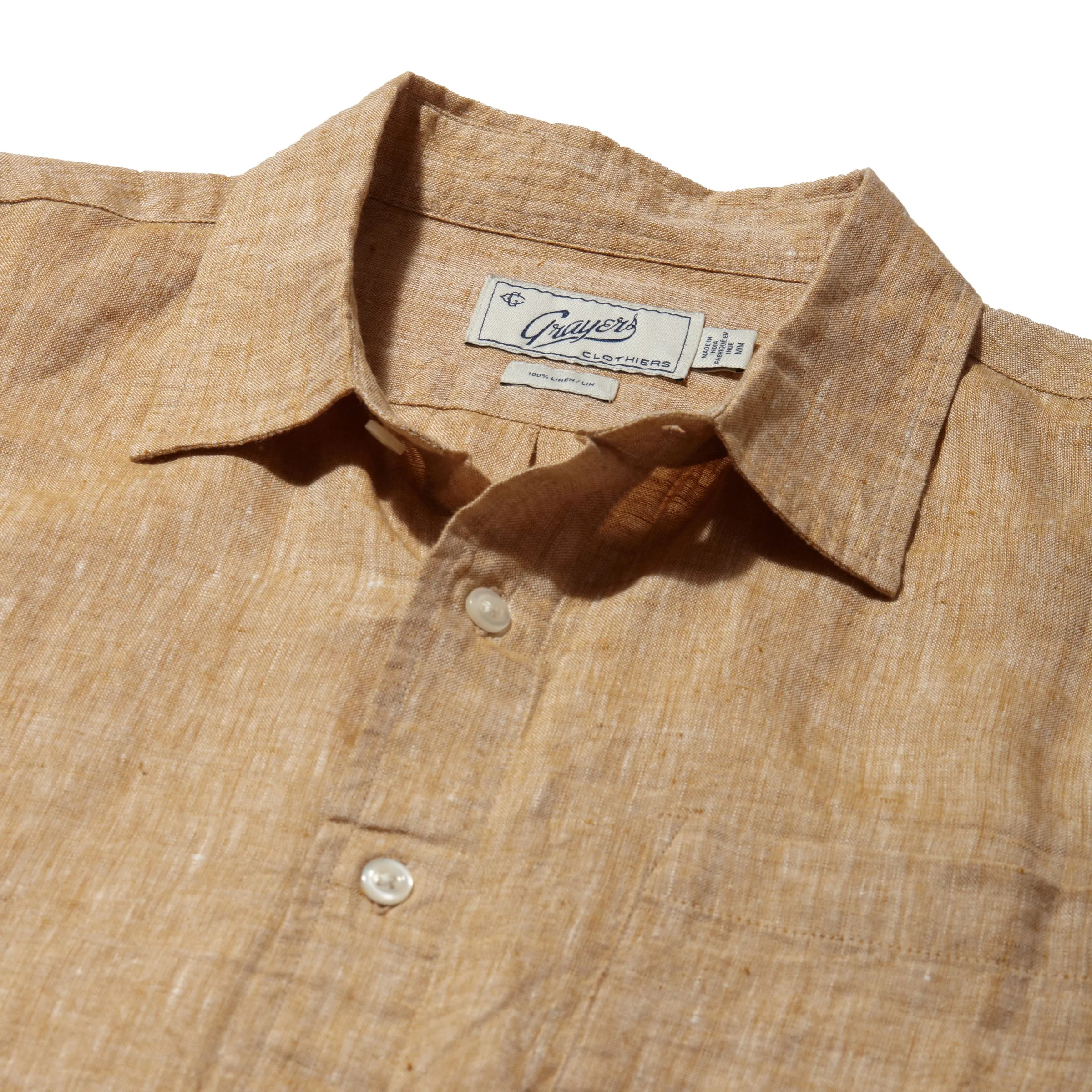 Nantucket Yarn Dyed Linen Shirt - Mustard