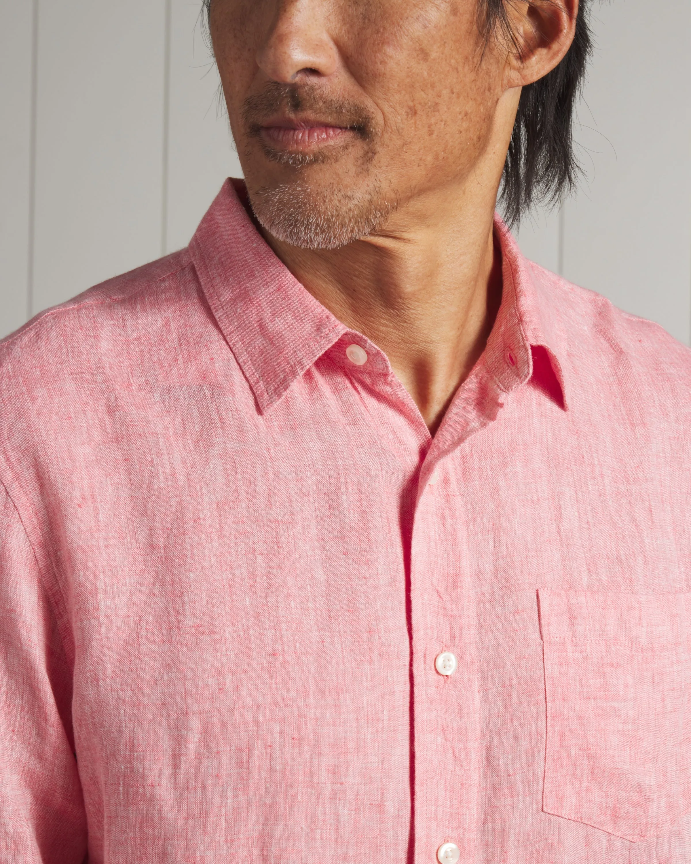 Nantucket Yarn Dyed Linen Shirt - Red